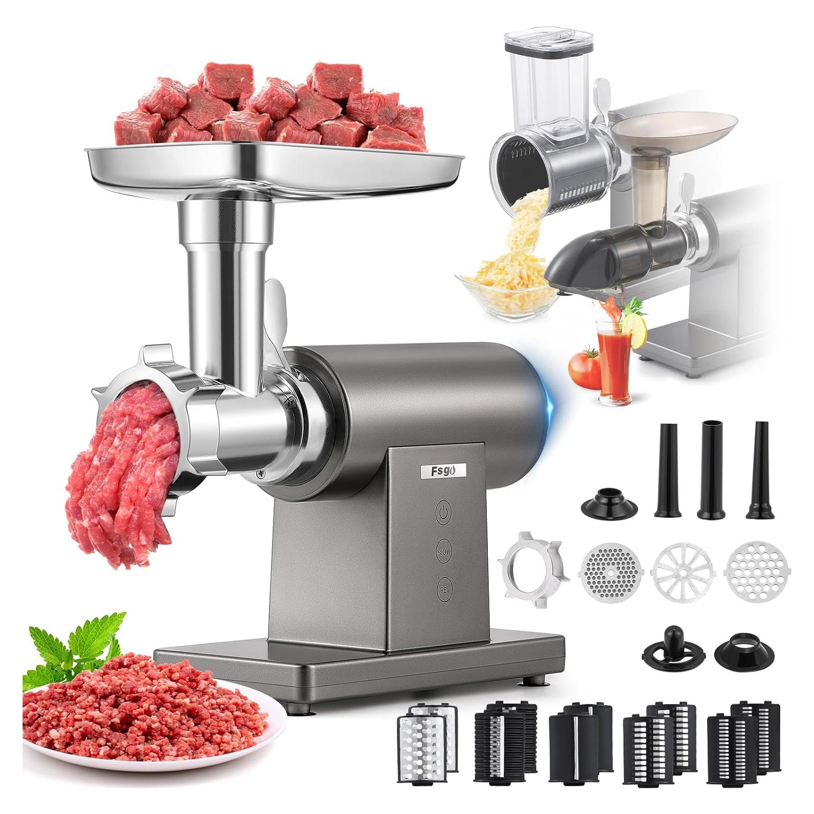 Picadora de Carne Eléctrica 3200W Flyseago 6 en 1 Multifuncional