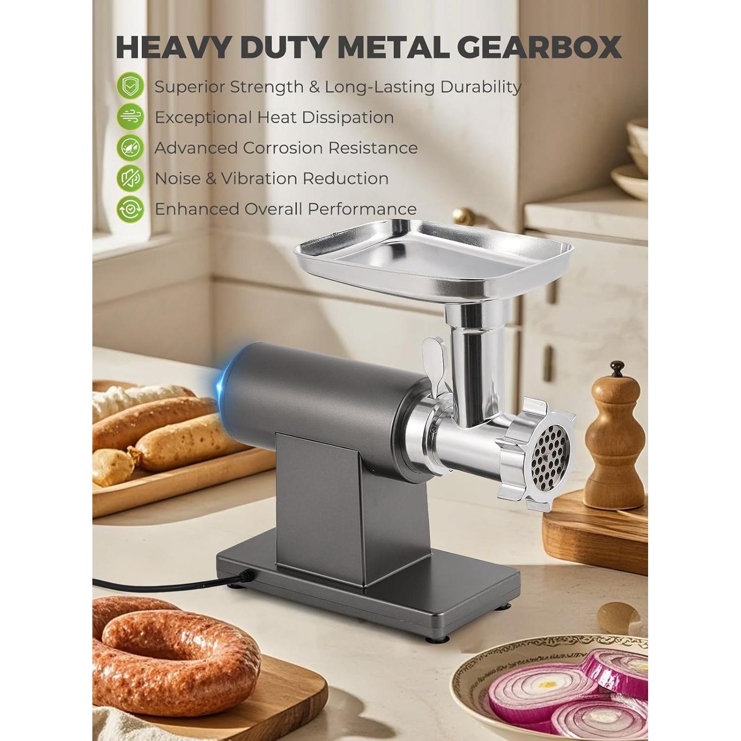 Picadora de Carne Eléctrica 3200W Flyseago 6 en 1 Multifuncional