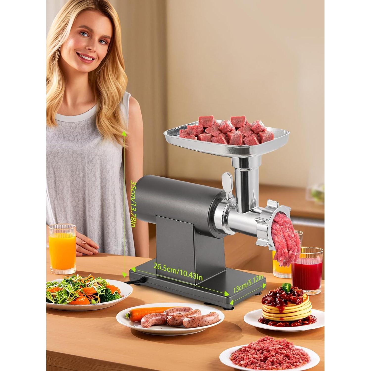 Picadora de Carne Eléctrica 3200W Flyseago 6 en 1 Multifuncional