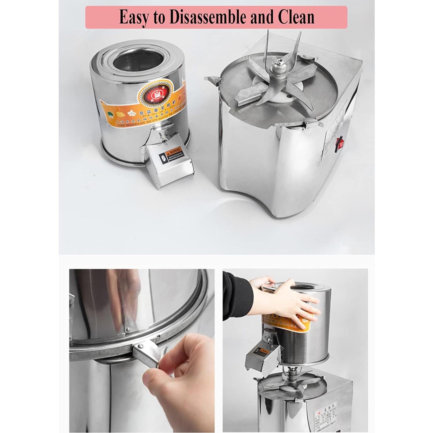 Electric Vegetable Meat Chopper, Commercial Food Processor Professional Meat Grinder 110V 550W 120Kg/H Fully Stainless-Steel Body Carbon Steel Blades