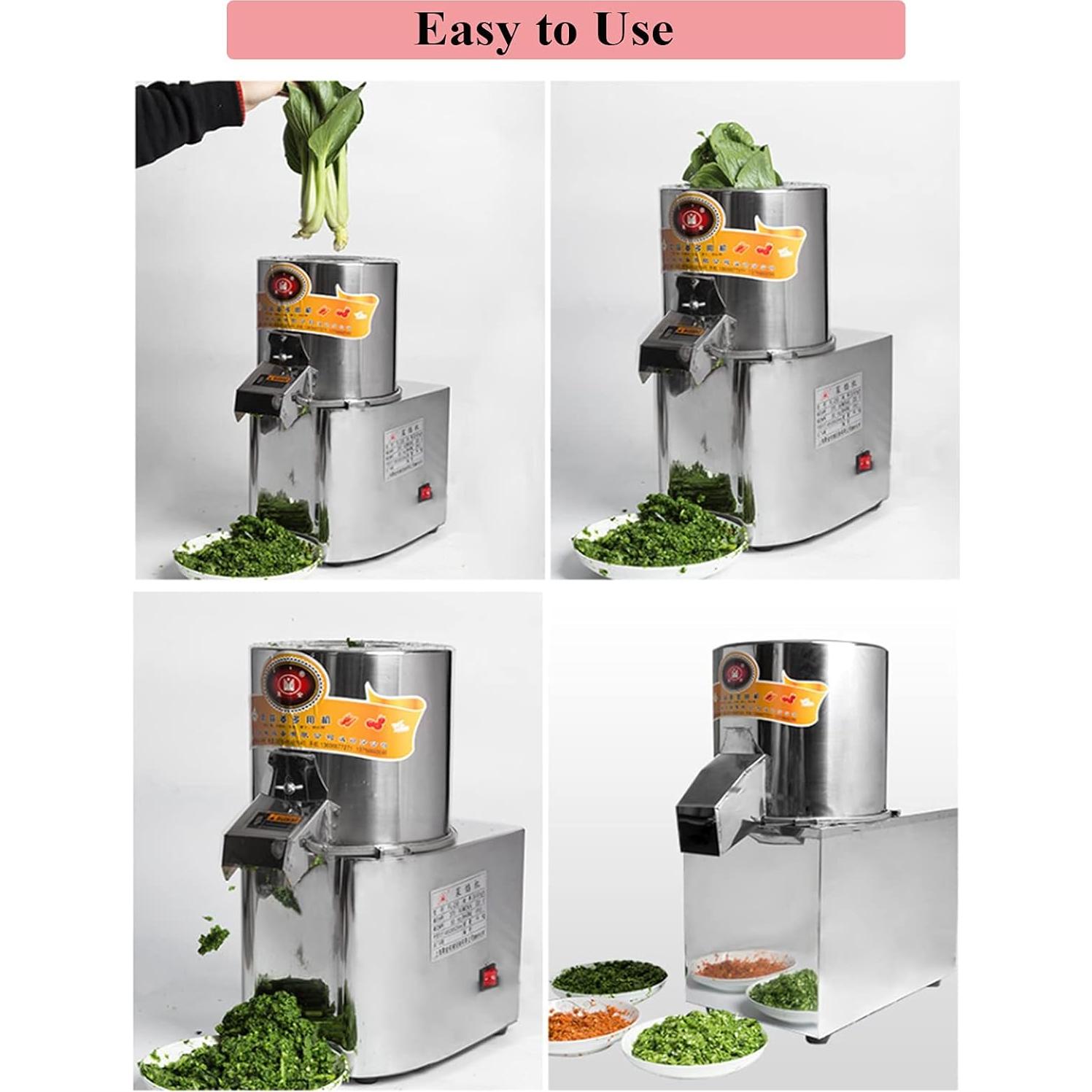 Electric Vegetable Meat Chopper, Commercial Food Processor Professional Meat Grinder 110V 550W 120Kg/H Fully Stainless-Steel Body Carbon Steel Blades