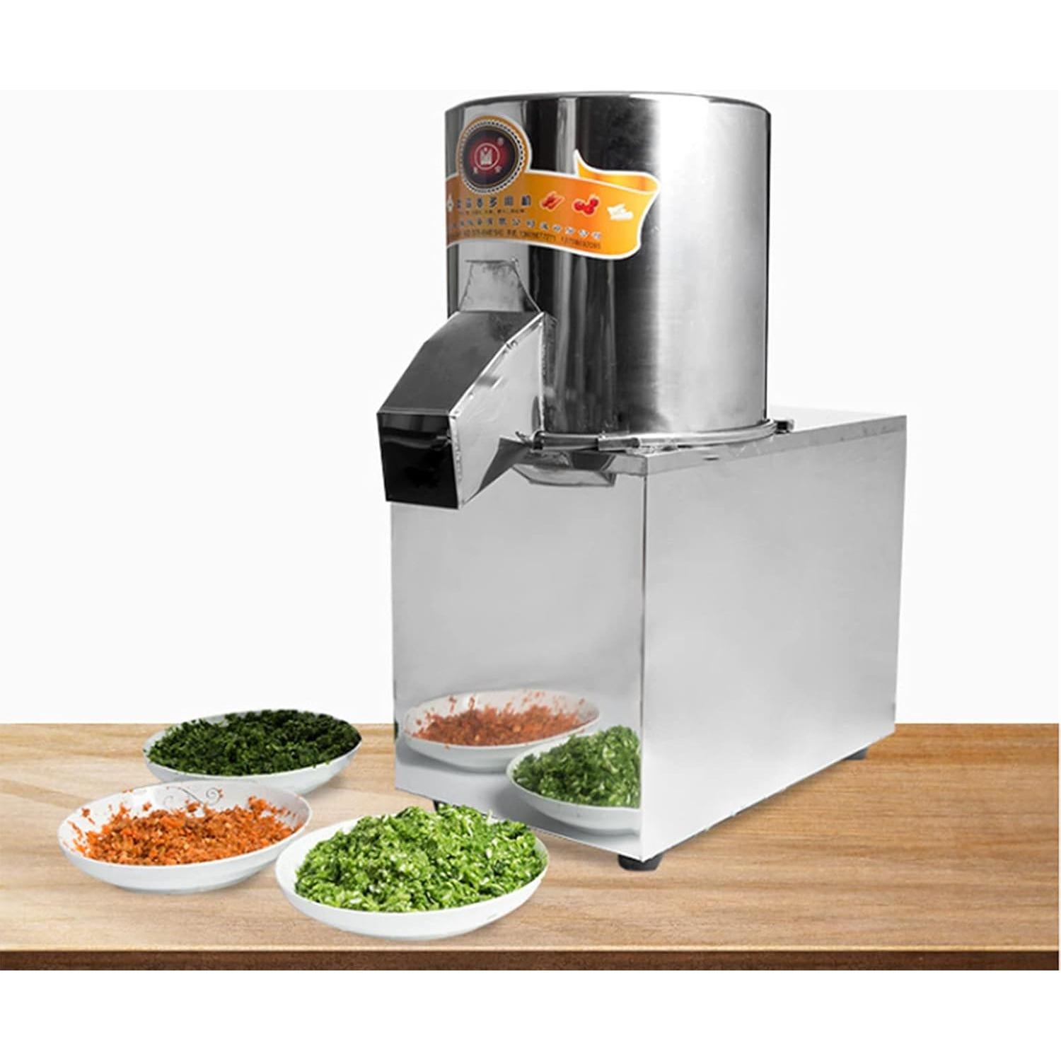 Electric Vegetable Meat Chopper, Commercial Food Processor Professional Meat Grinder 110V 550W 120Kg/H Fully Stainless-Steel Body Carbon Steel Blades