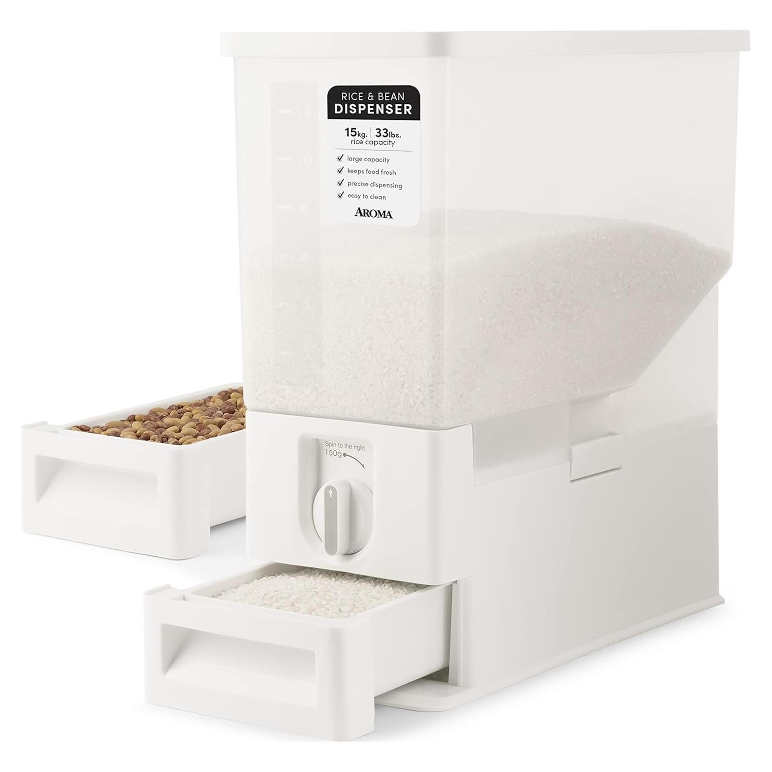Dispensador de Arroz Aroma XL 14.97 kg con Medición Automática