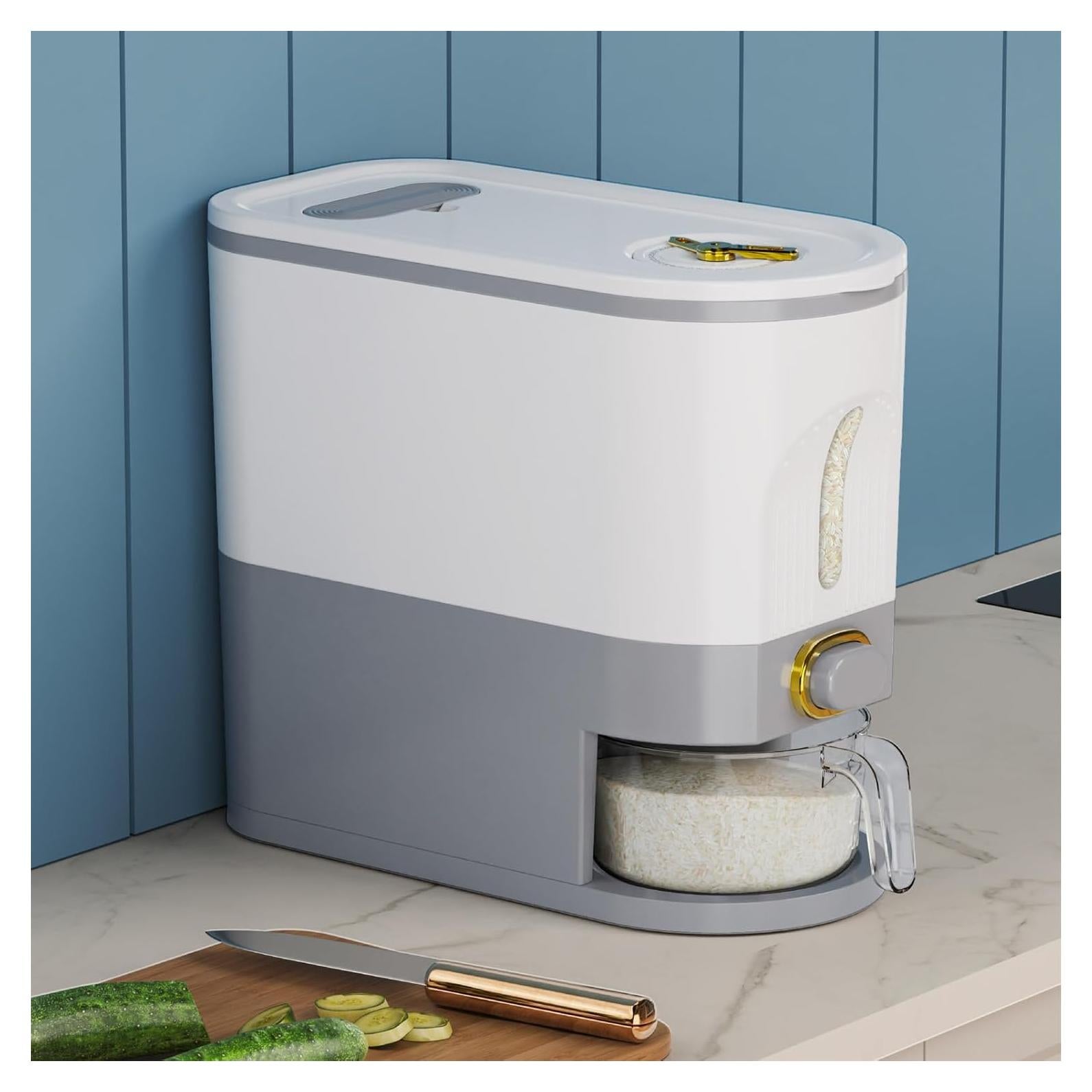 Dispensador de arroz Lenwi 11 lbs libre de BPA - Gris