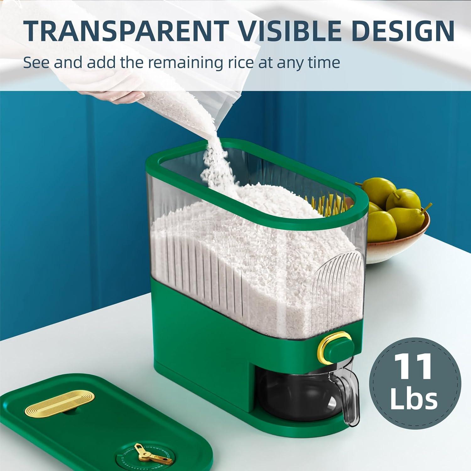 Dispensador de Arroz VenDotbi 11 kg con Taza Medidora