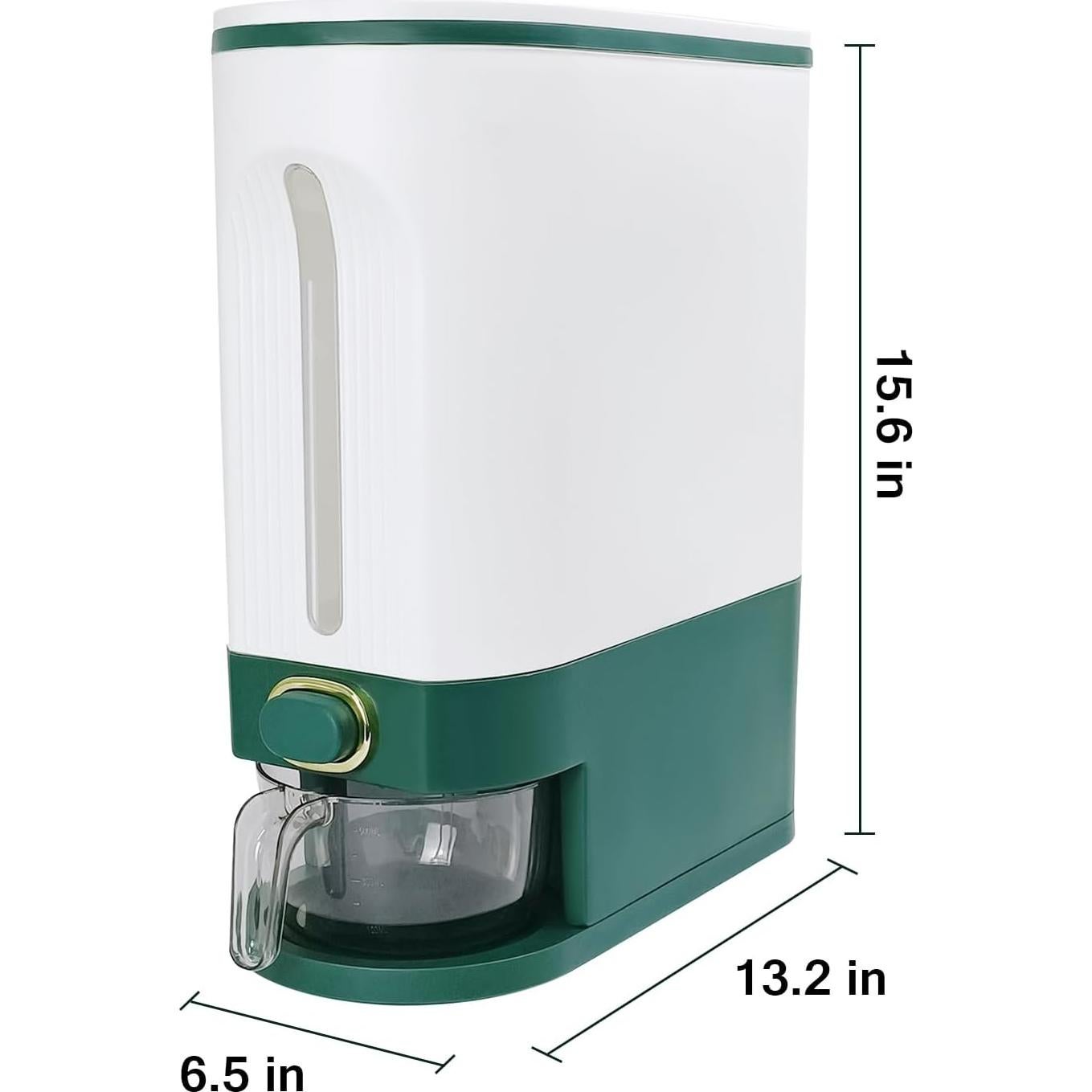 Dispensador de Arroz LUOKER 25 kg Hermético con Taza Medidora