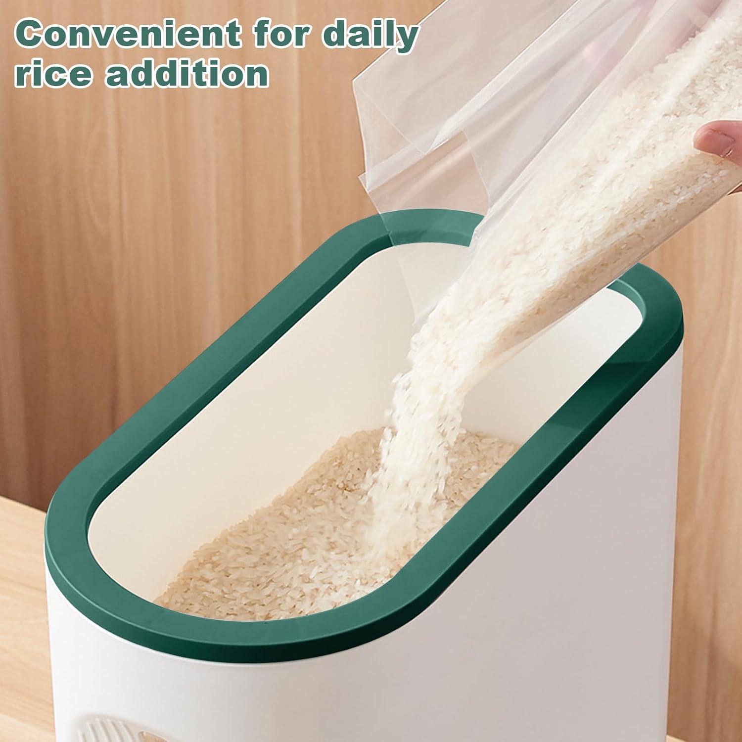 Dispensador de Arroz LUOKER 25 kg Hermético con Taza Medidora