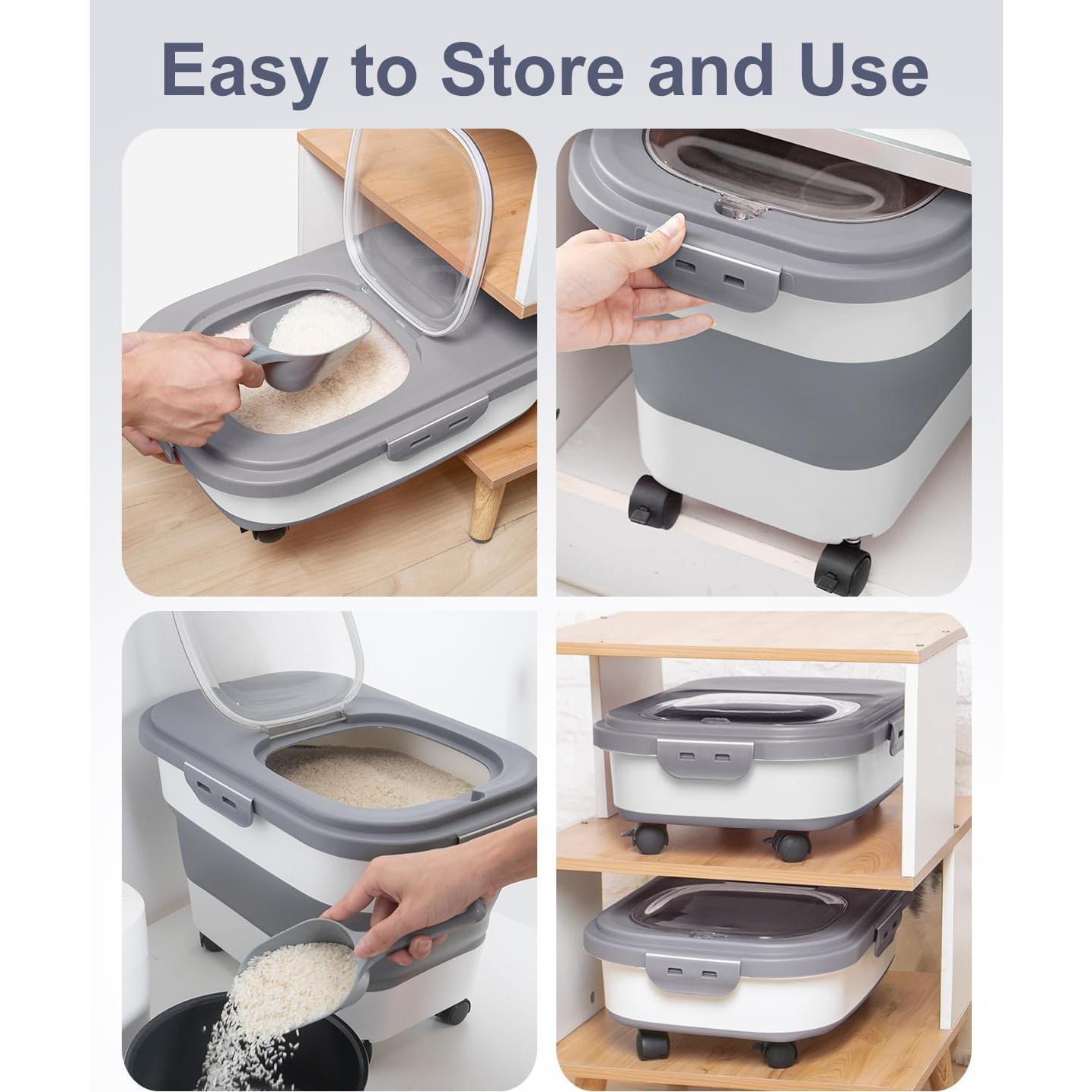 Contenedor de Almacenamiento de Alimentos DDMOMMY 25L Plegable