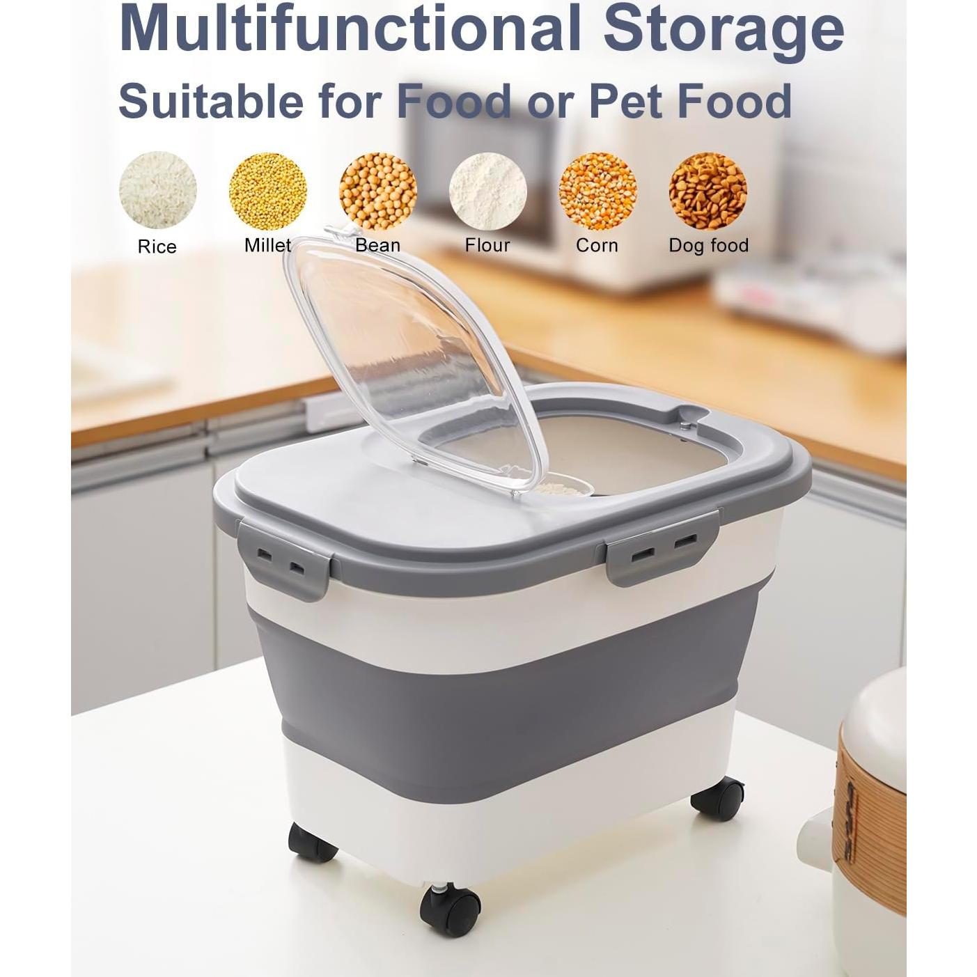 Contenedor de Almacenamiento de Alimentos DDMOMMY 25L Plegable