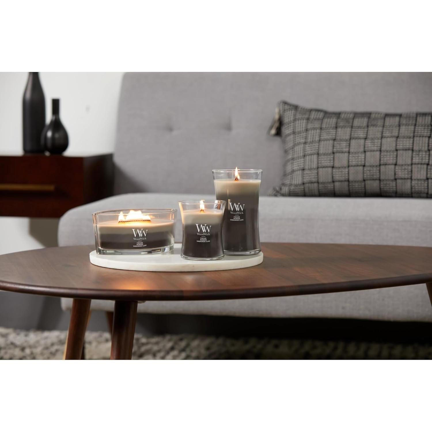 Vela Grande WoodWick Hora de Arena 21.5 oz Bosques Cálidos