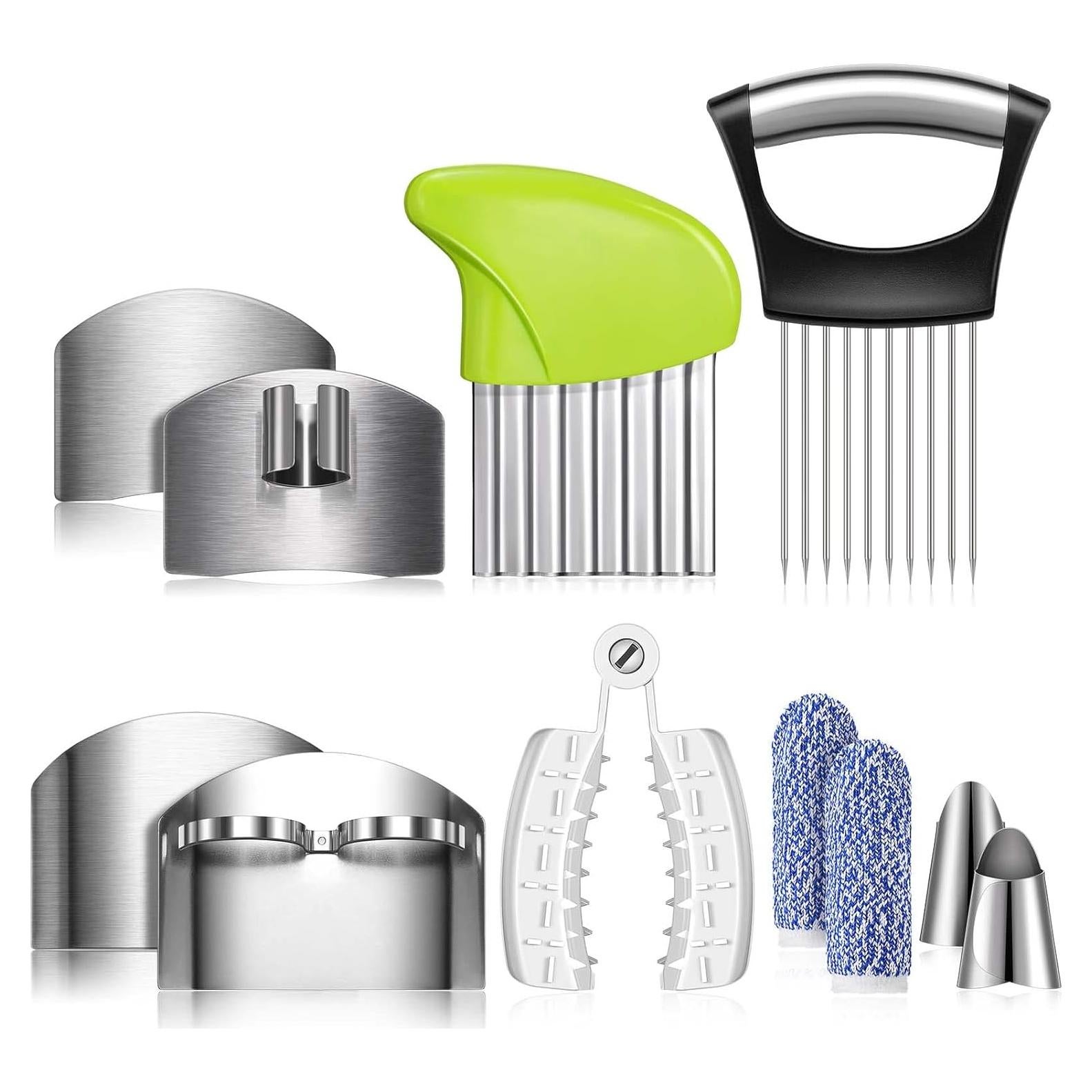 Juego de 11 Protectores de Dedos Romooa Acero Inoxidable