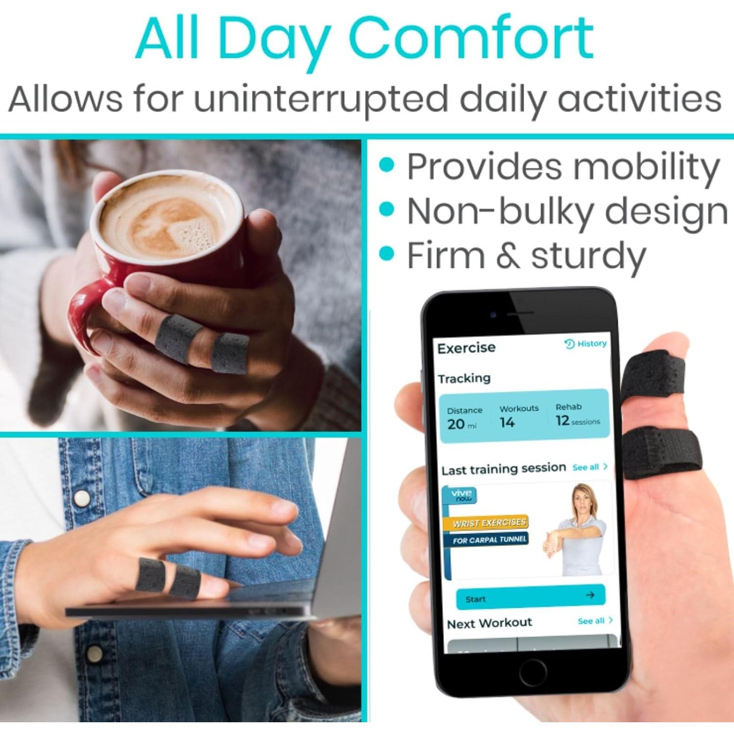 Férulas para Dedos Vive - Paquete de 2 - Alivio Artritis