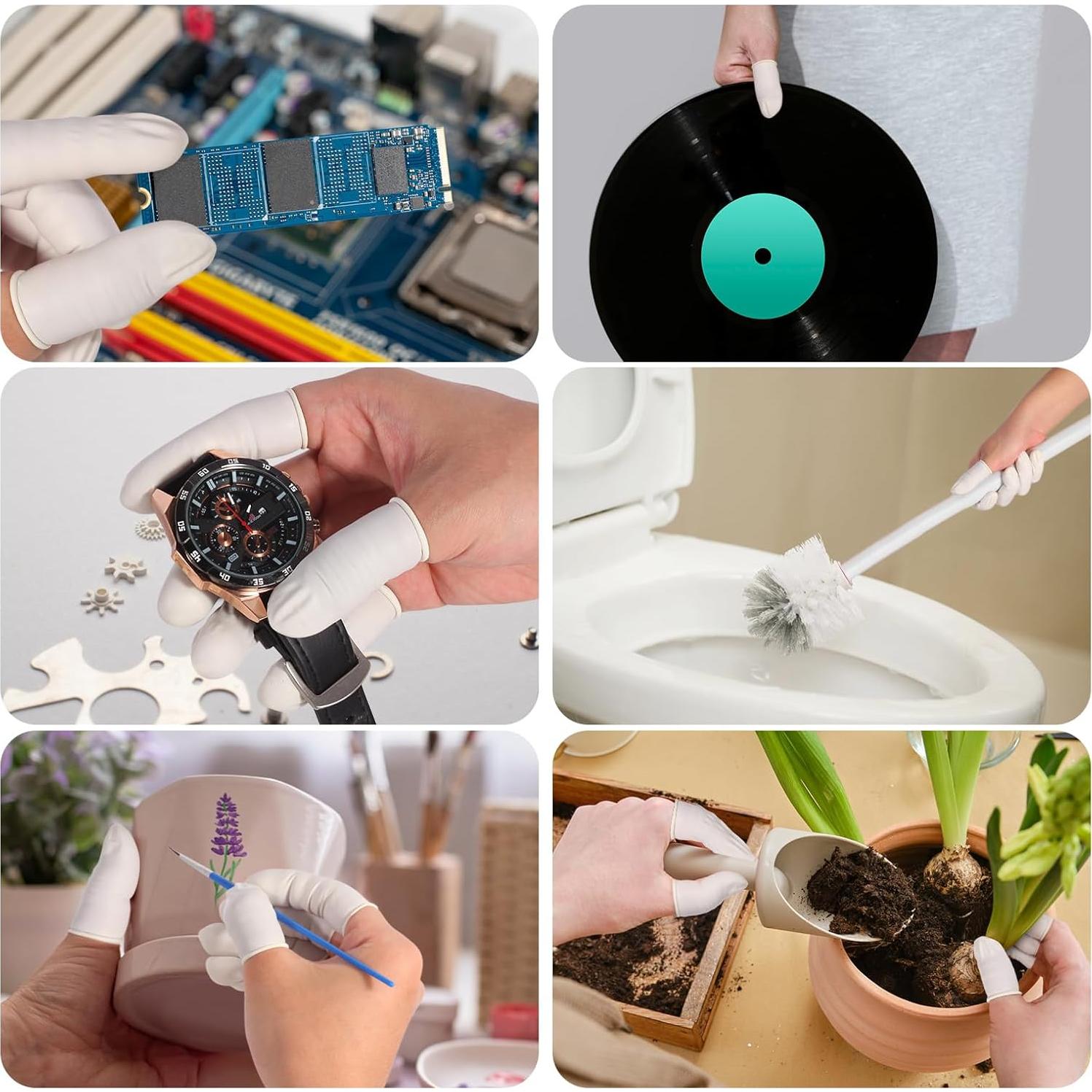 Dedales de látex Ueixieo medianos 210 PCS protectores