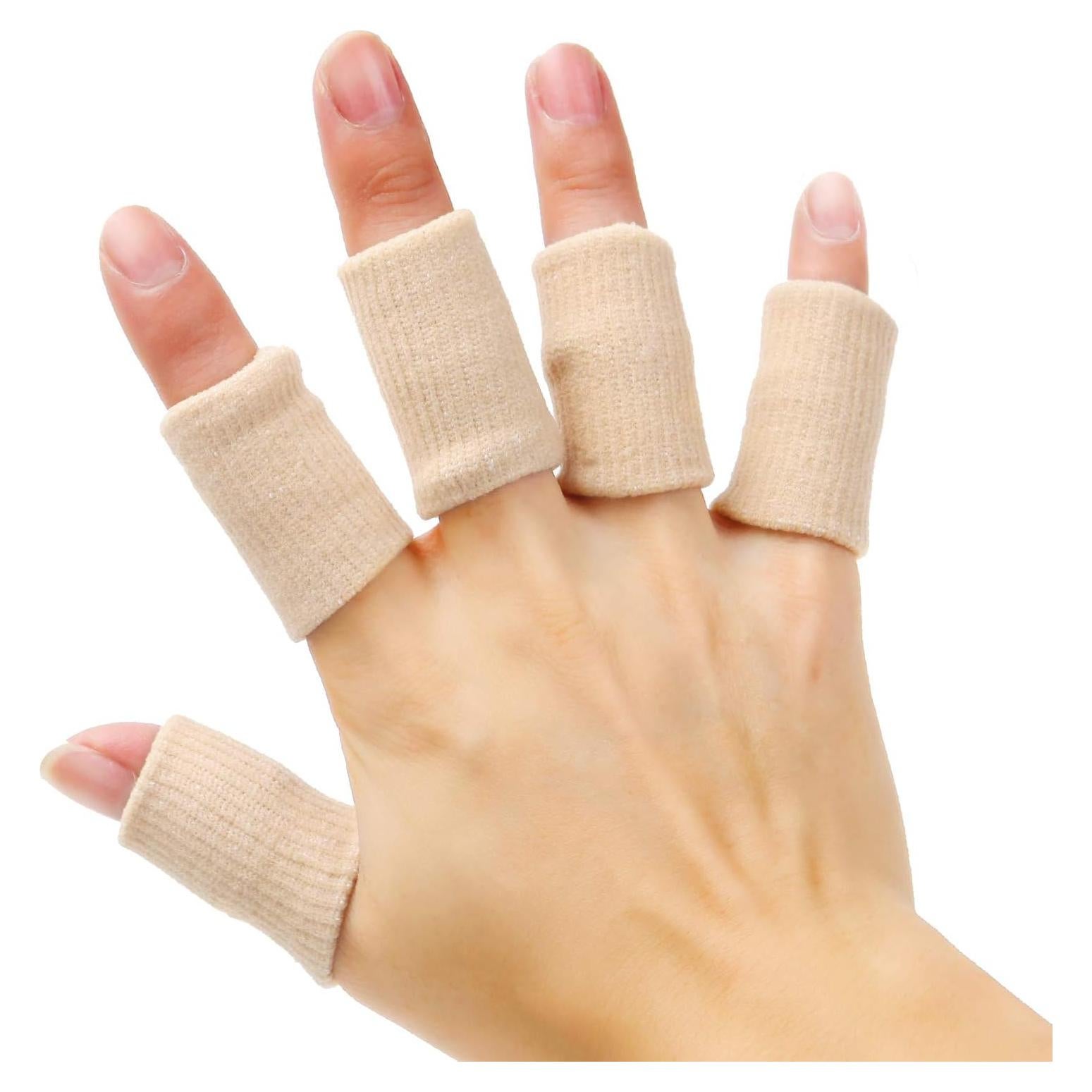 20 Mangas Protectores de Dedos Senkary Beige Soporte Artritis