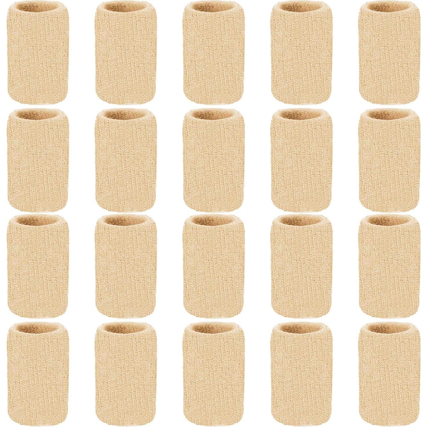 20 Mangas Protectores de Dedos Senkary Beige Soporte Artritis