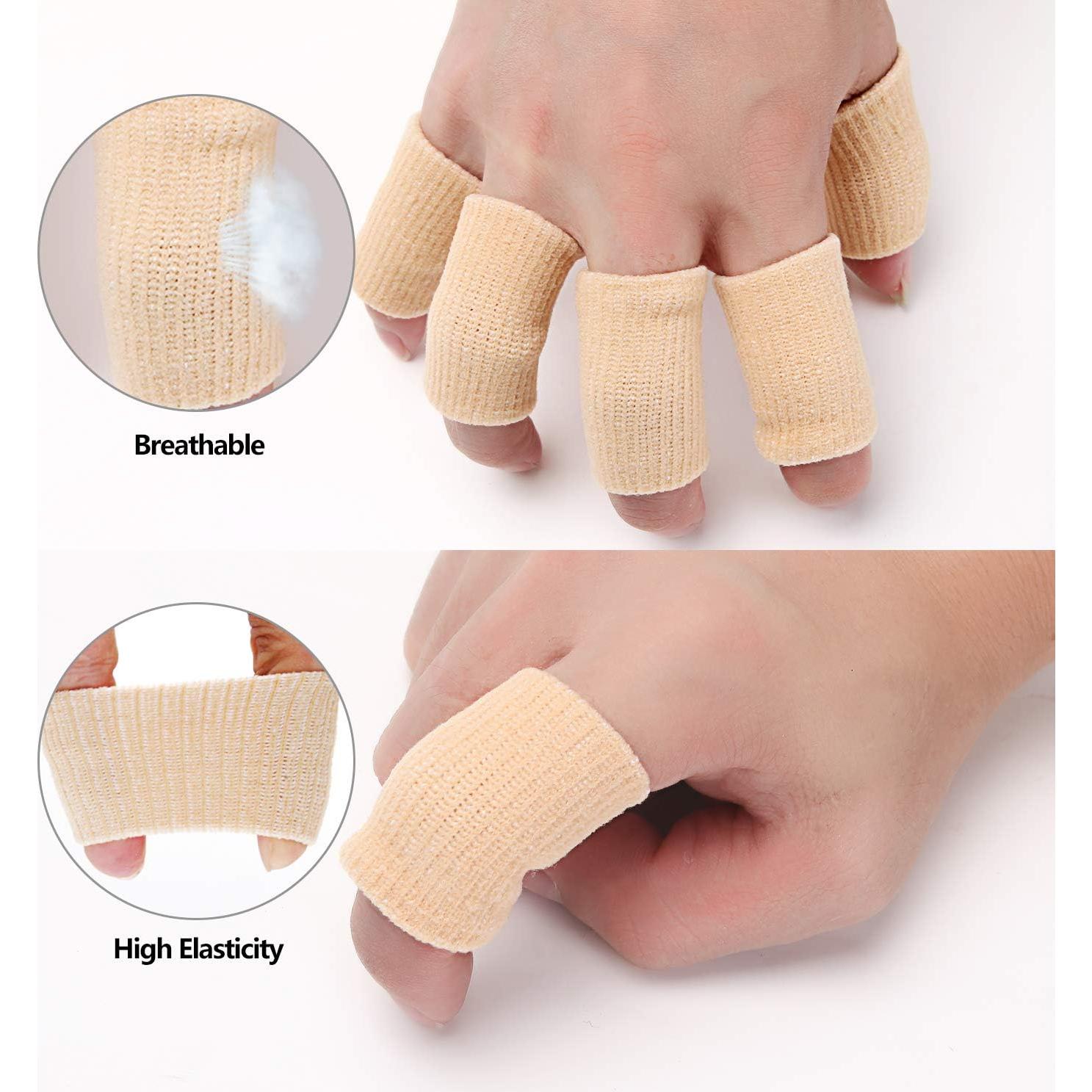 20 Mangas Protectores de Dedos Senkary Beige Soporte Artritis