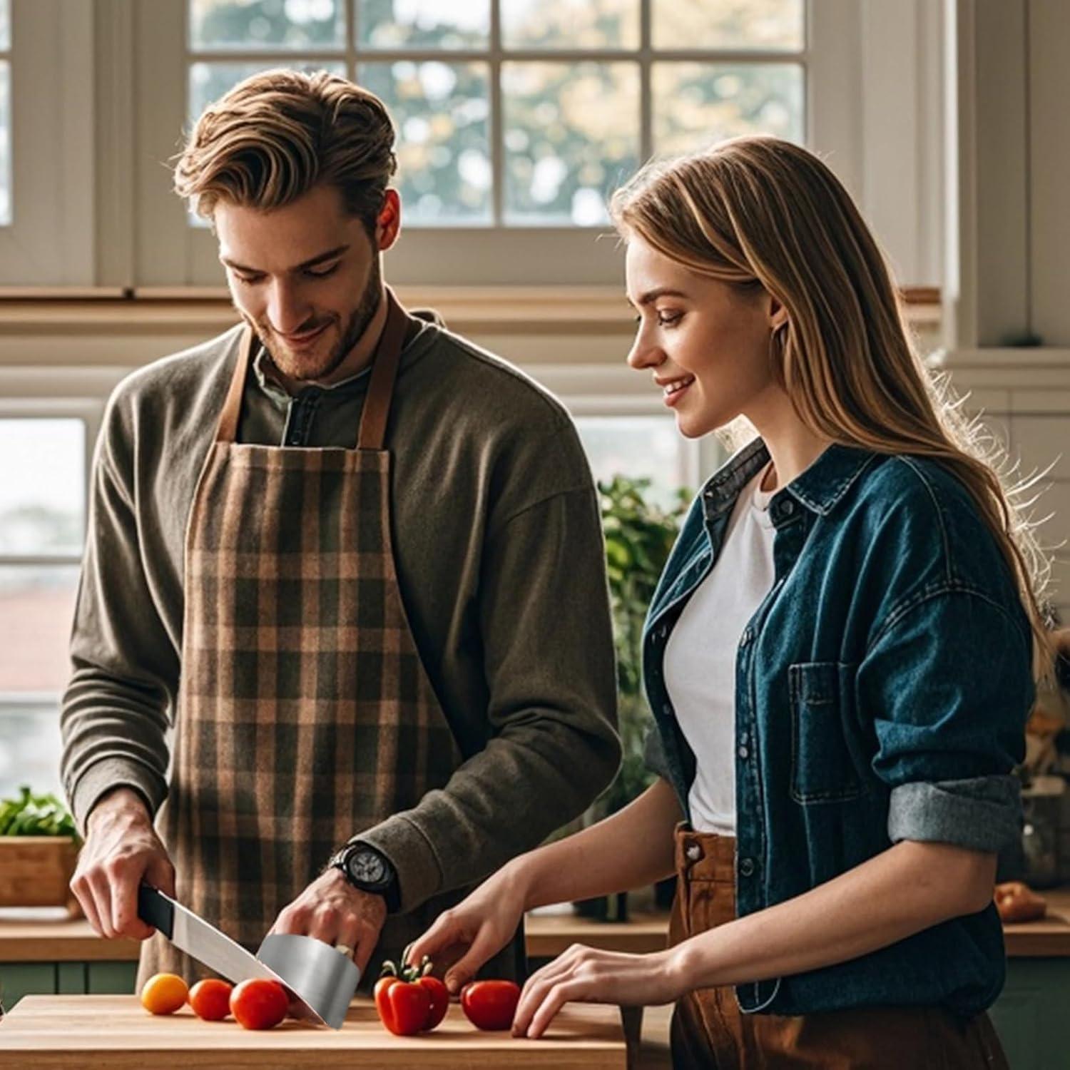 2 Protectores de Dedos de Acero Inoxidable para Cocina