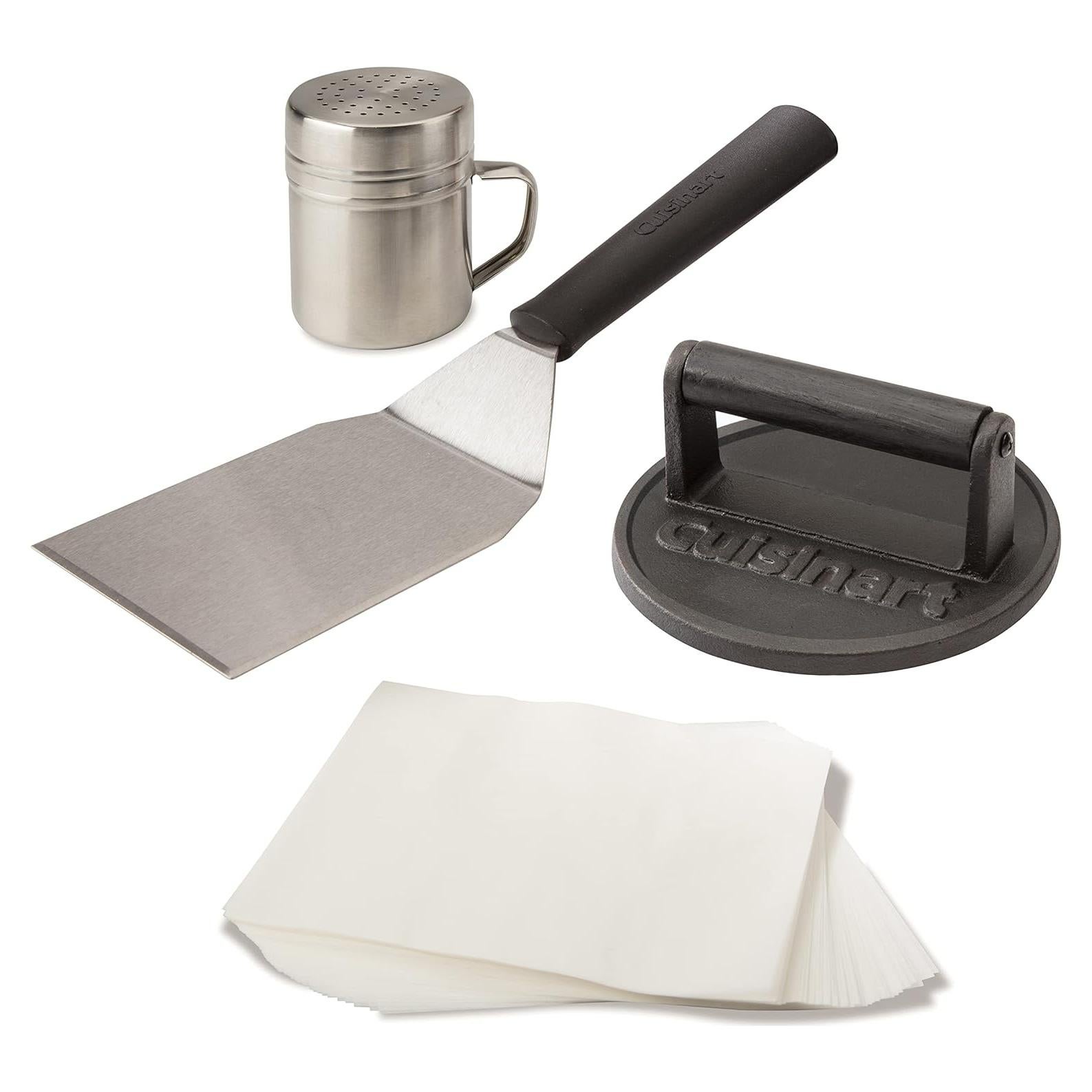 Kit de Hamburguesas Smash Cuisinart con Prensa Hierro Fundido