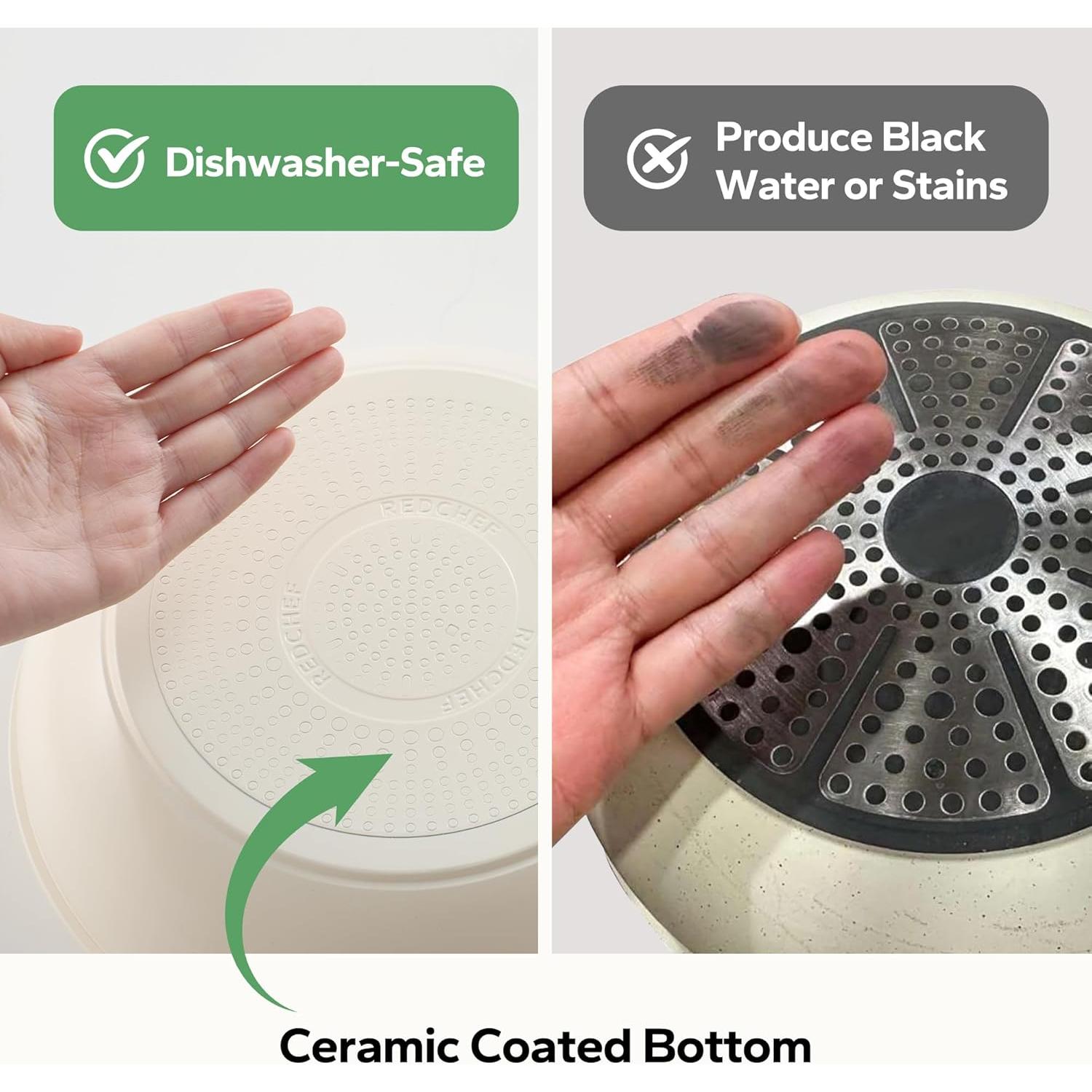 Juego de Sartenes y Ollas Redchef 16 Piezas Cerámica Beige