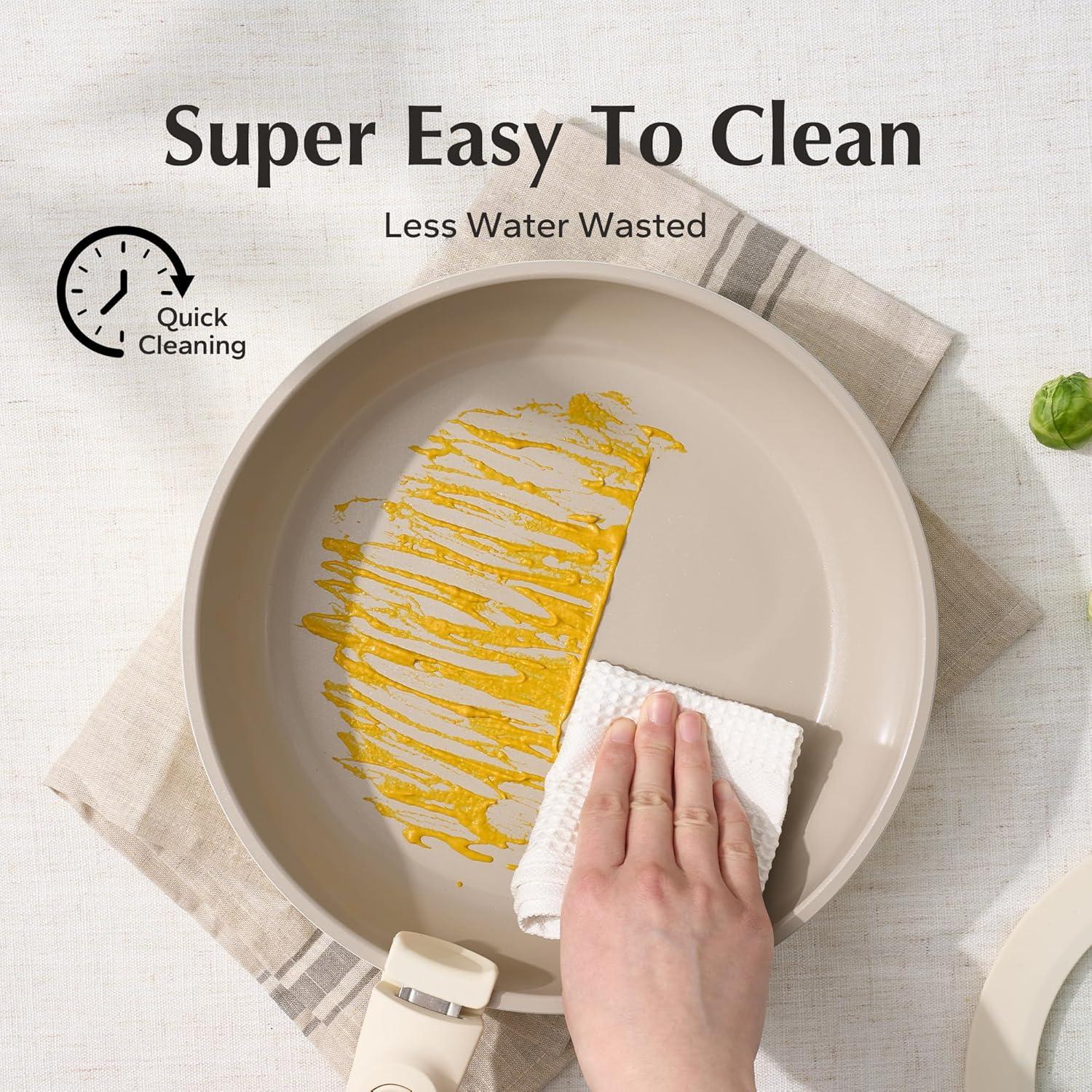 Juego de Sartenes y Ollas Redchef 16 Piezas Cerámica Beige