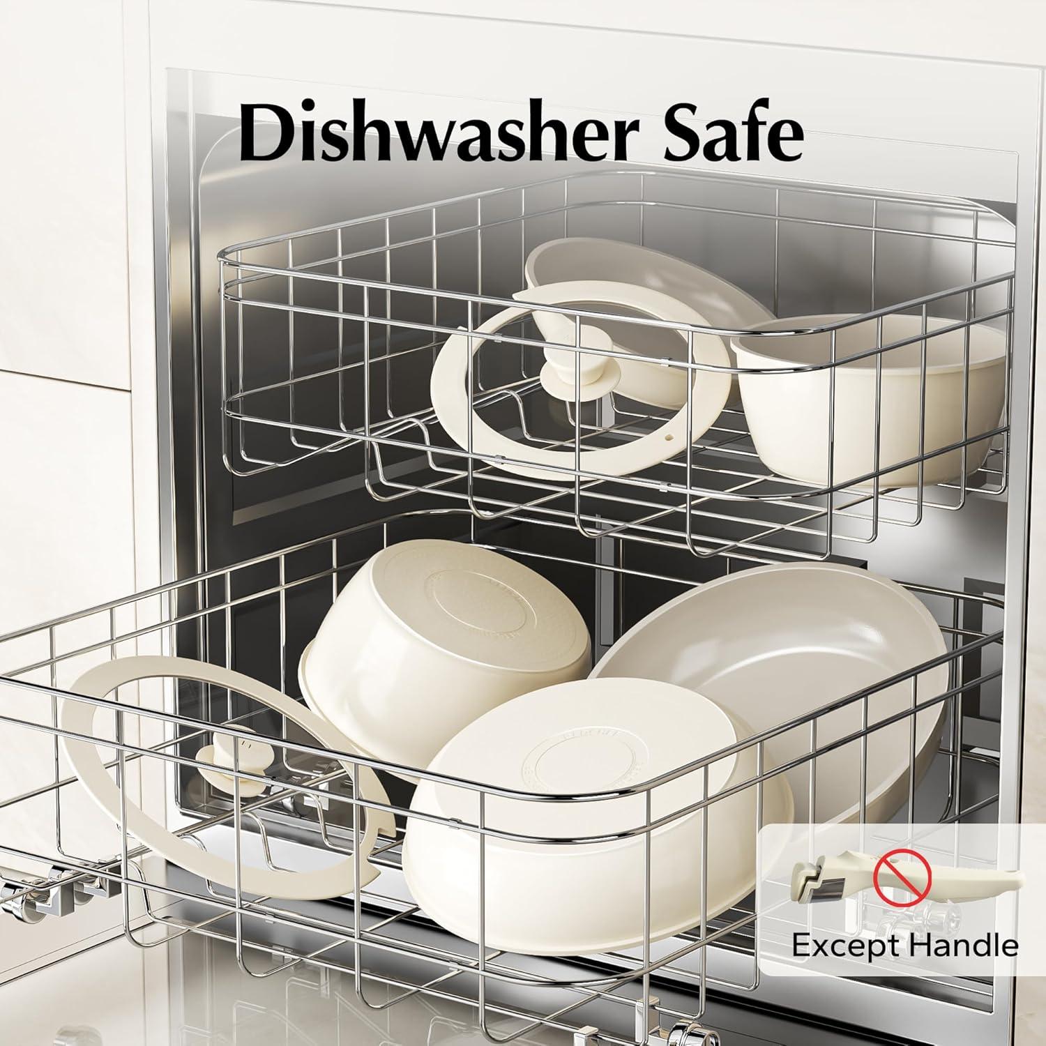 Juego de Sartenes y Ollas Redchef 16 Piezas Cerámica Beige