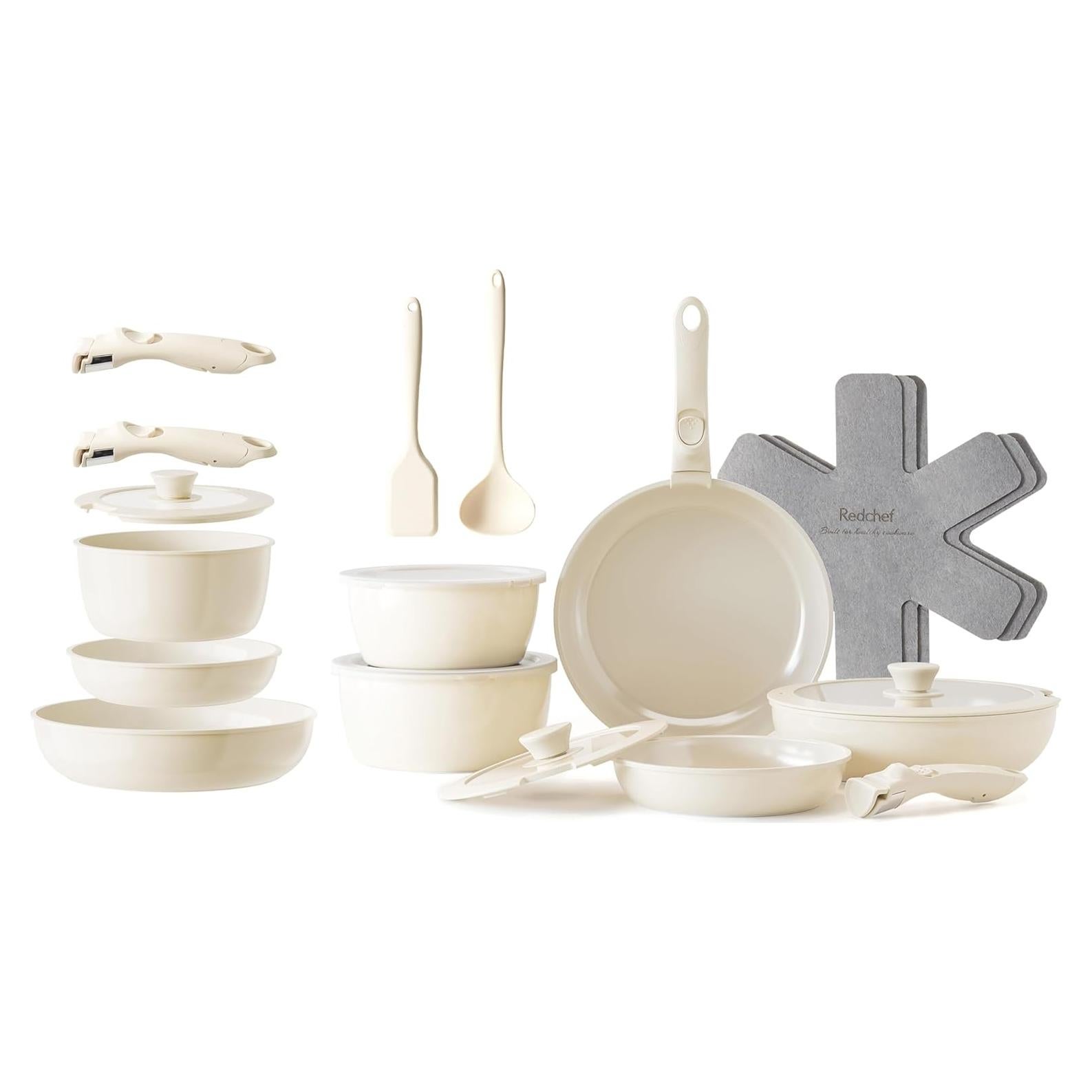 Juego de Ollas y Sartenes de Cerámica Redchef, 22 Piezas, Antiadherentes