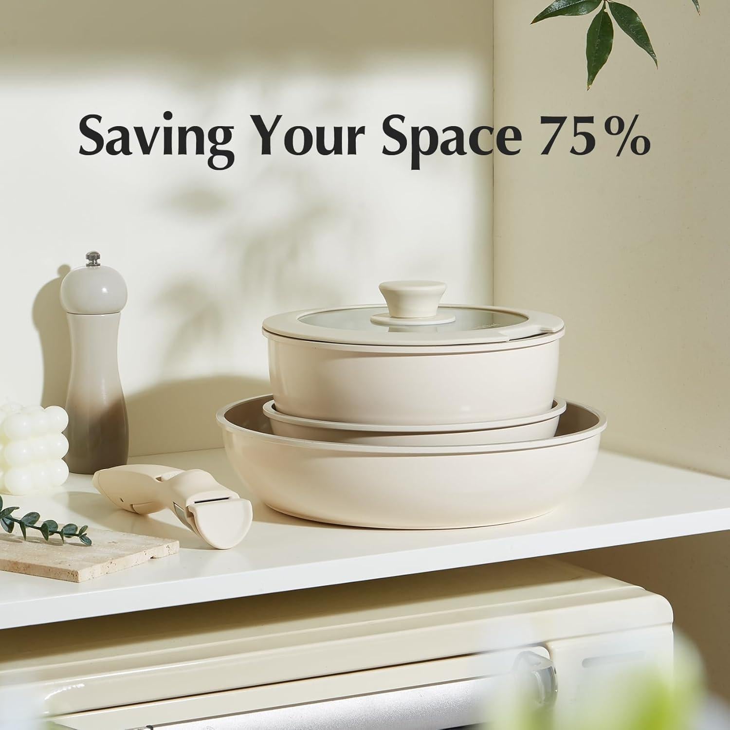 Juego de Ollas y Sartenes de Cerámica Redchef, 22 Piezas, Antiadherentes