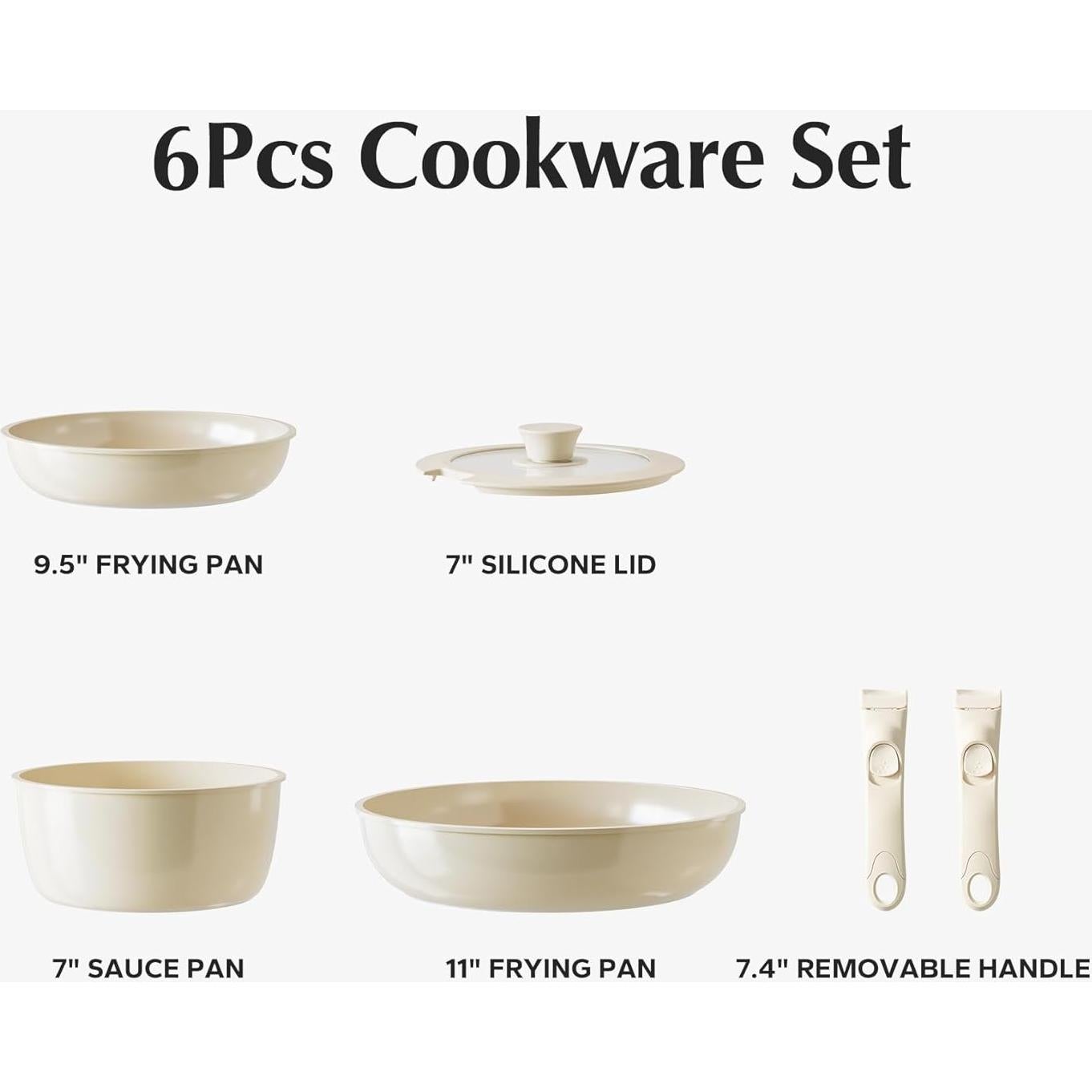 Juego de Ollas y Sartenes Cerámicas Redchef 6 Piezas Antiadherentes