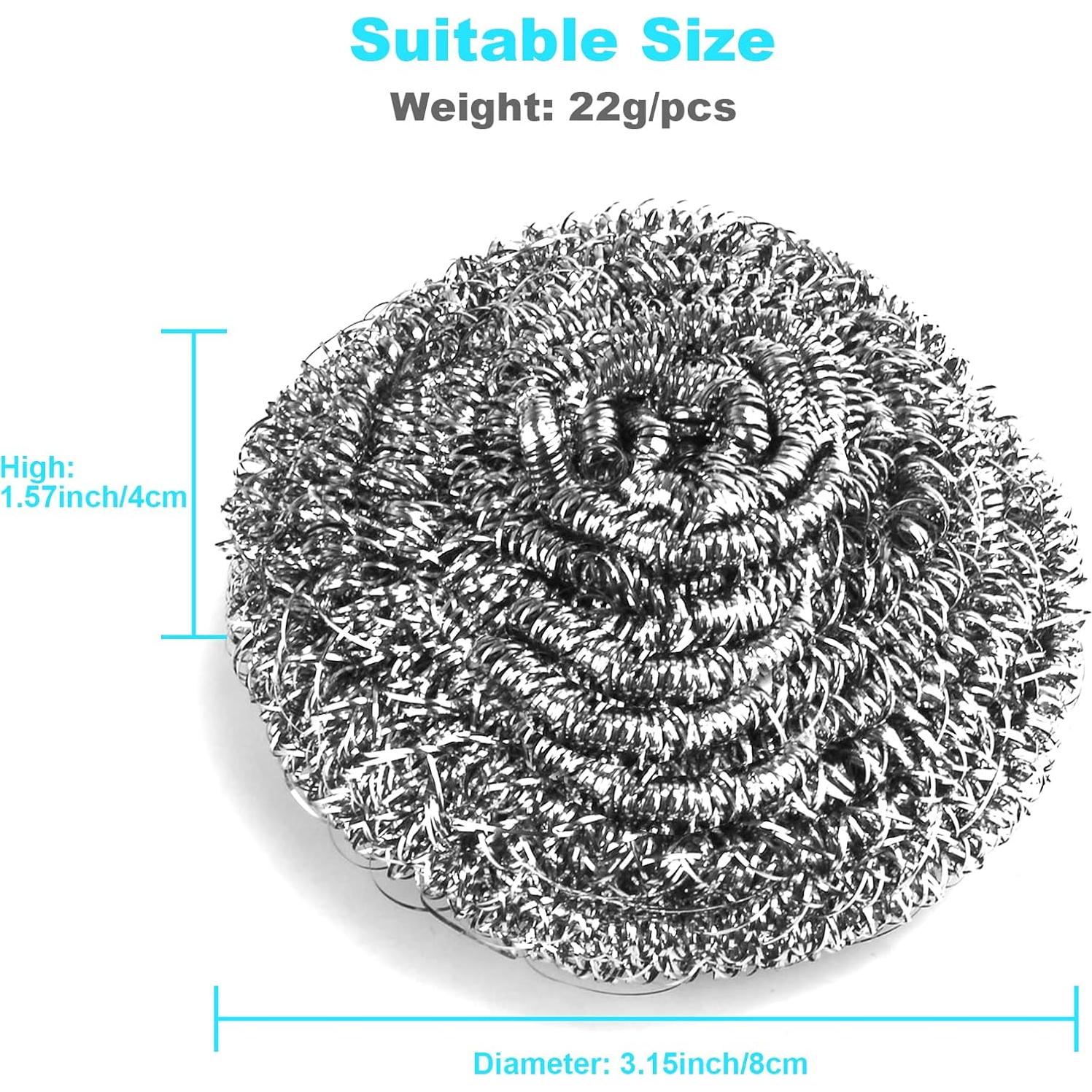 Paquete de 15 estropajos de acero inoxidable VOPTON
