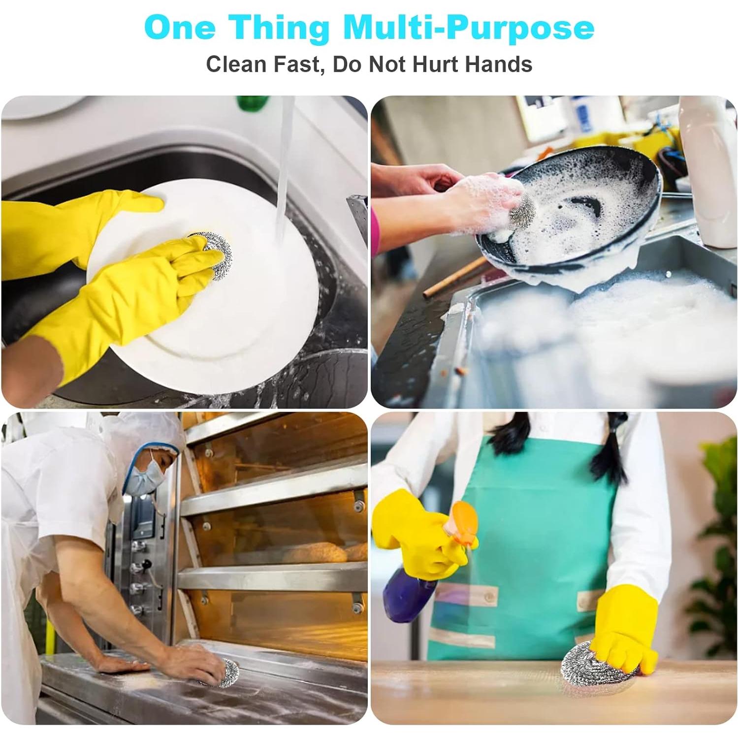 Paquete de 15 estropajos de acero inoxidable VOPTON