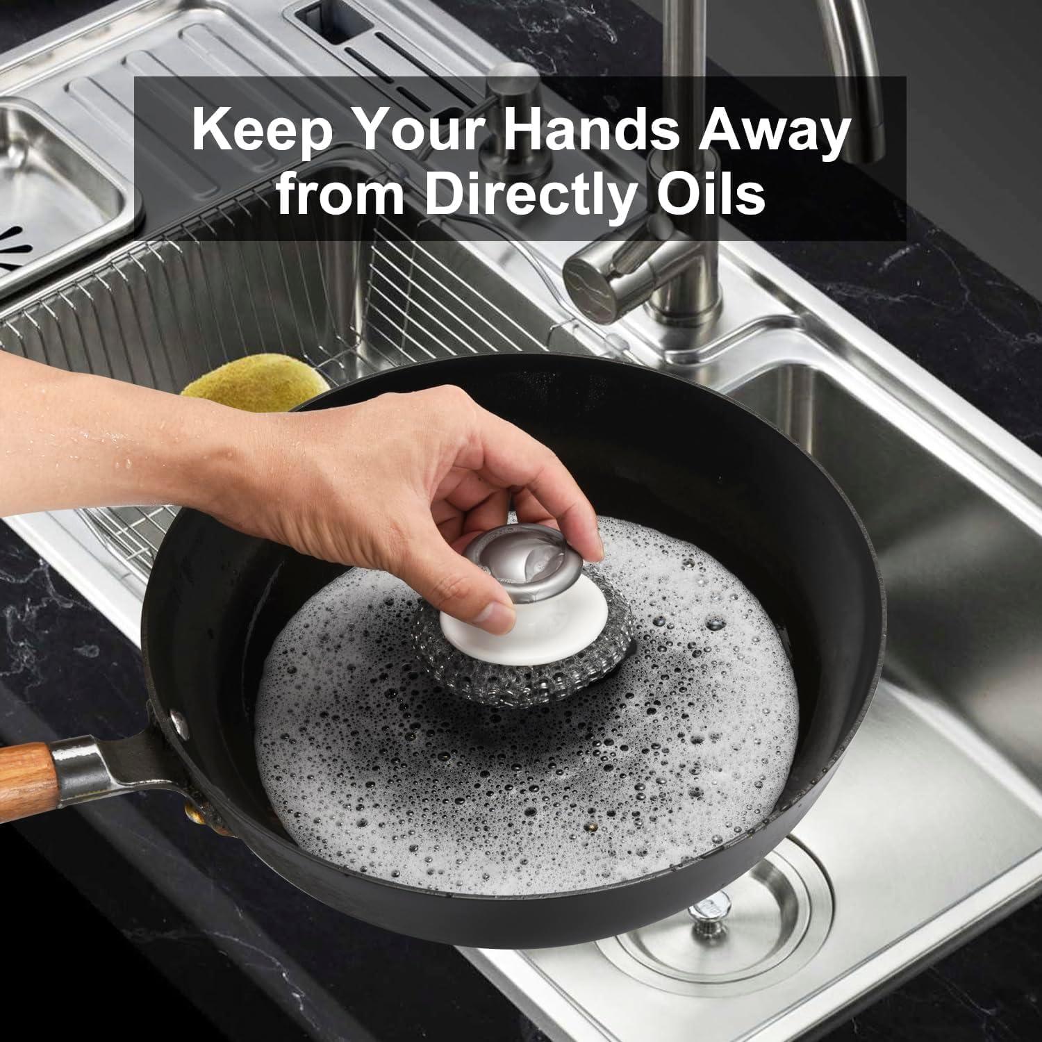 Estropajos de Acero Inoxidable con Mango BLIGKO - 2 Pcs