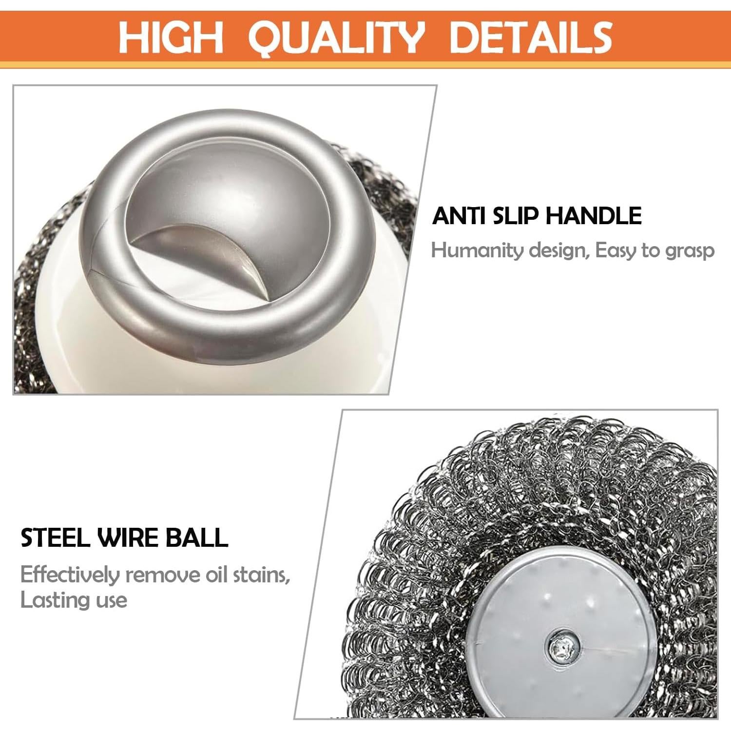 Estropajos de Acero Inoxidable con Mango BLIGKO - 2 Pcs