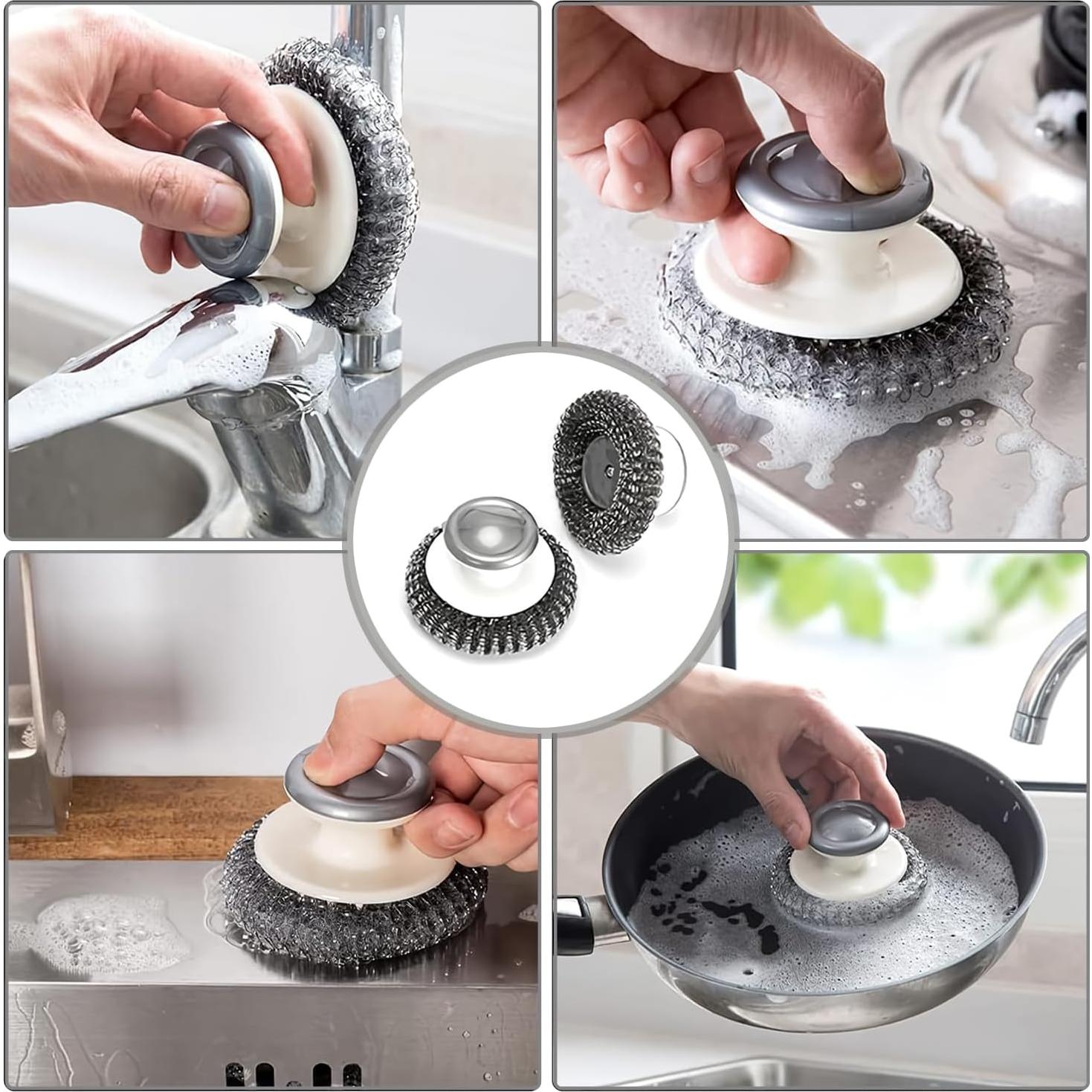 Estropajos de Acero Inoxidable con Mango BLIGKO - 2 Pcs