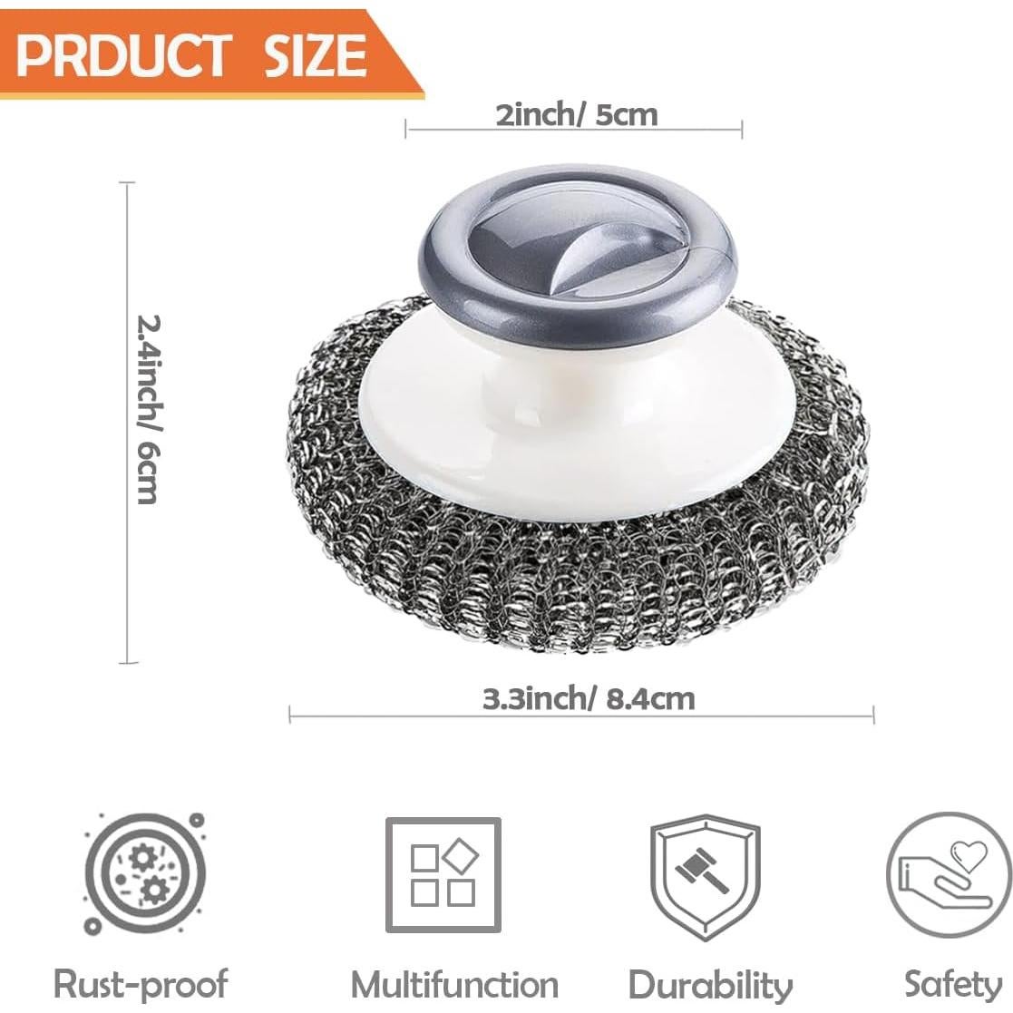 Estropajos de Acero Inoxidable con Mango BLIGKO - 2 Pcs