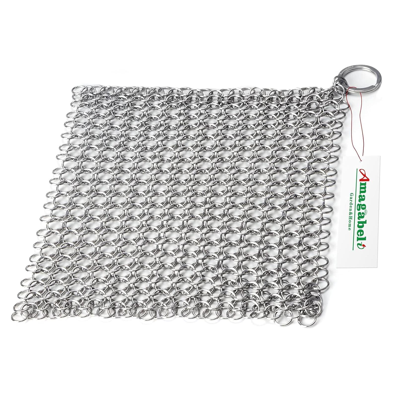 Limpiador de Hierro Fundido Amagabeli 20,32x15,24 cm Acero Inoxidable