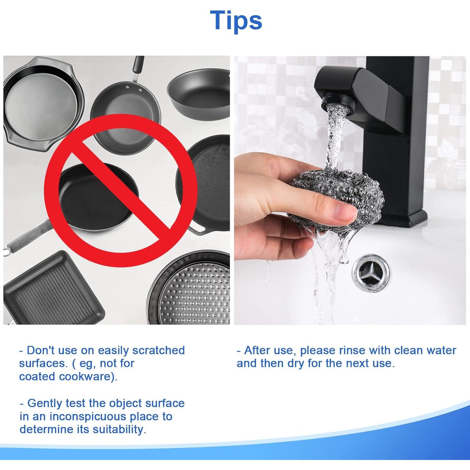 Paquete de 12 estropajos de acero inoxidable Ovwo 7 cm