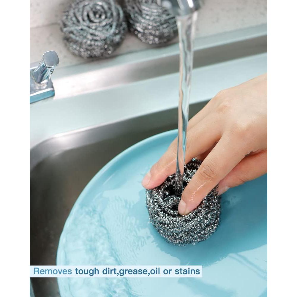 12 Estropajos de Acero Inoxidable Carrie Joe para Cocina