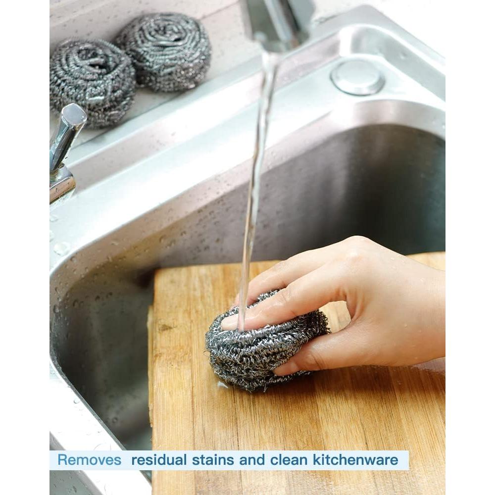 12 Estropajos de Acero Inoxidable Carrie Joe para Cocina