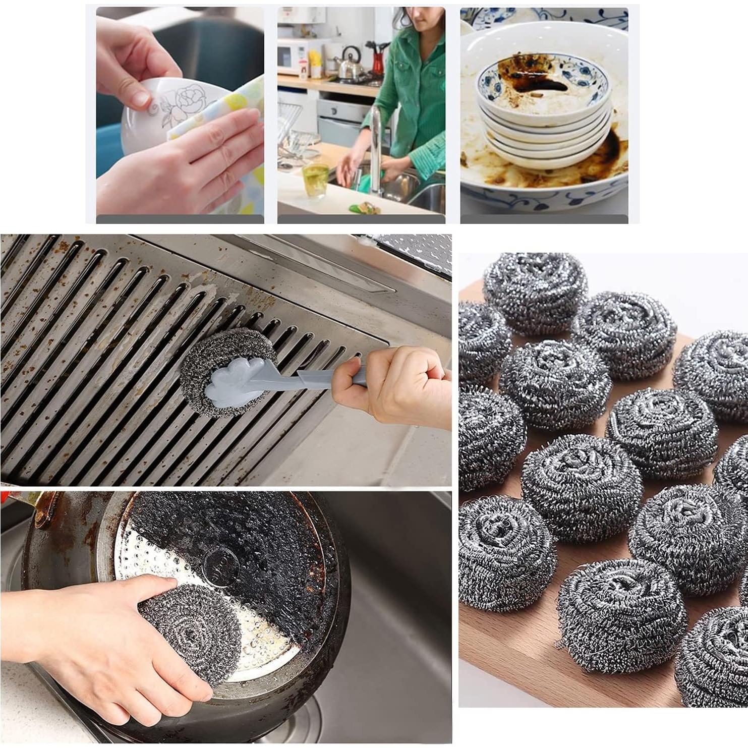 Paquete de 48 estropajos de acero inoxidable XXJXING