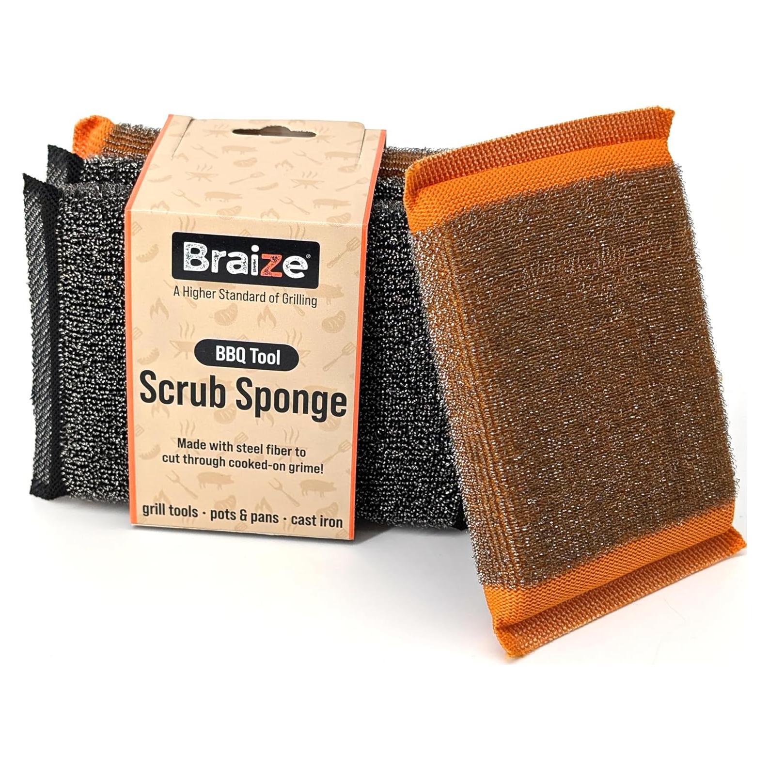 Esponjas de Acero Inoxidable Braize 201-4 para Fregar 4 Unidades