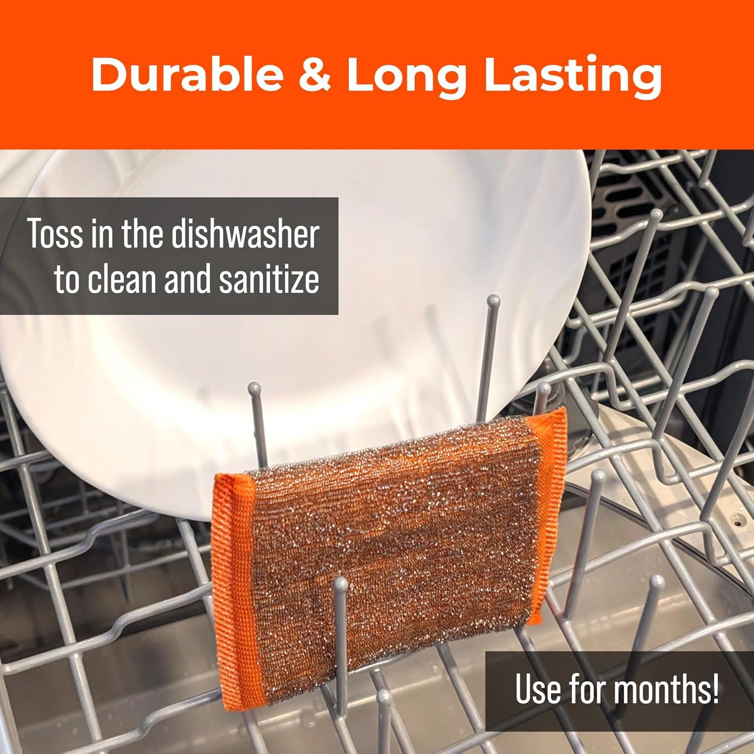 Esponjas de Acero Inoxidable Braize 201-4 para Fregar 4 Unidades