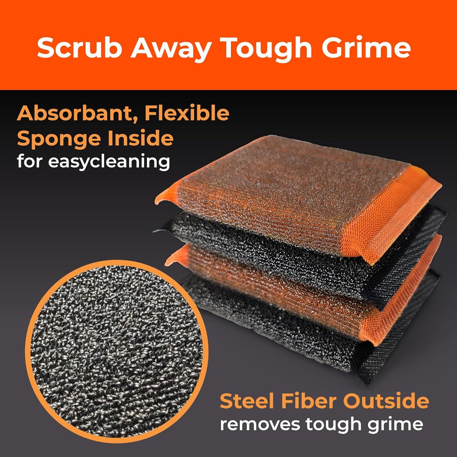 Esponjas de Acero Inoxidable Braize 201-4 para Fregar 4 Unidades