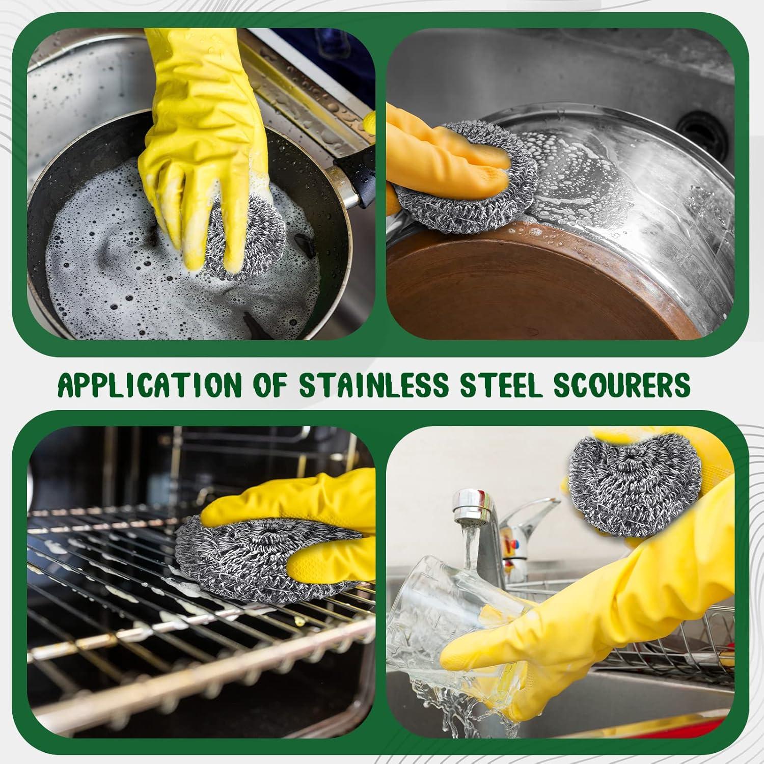 Estropajos de Acero Inoxidable Yinkin 100 Piezas 5 cm