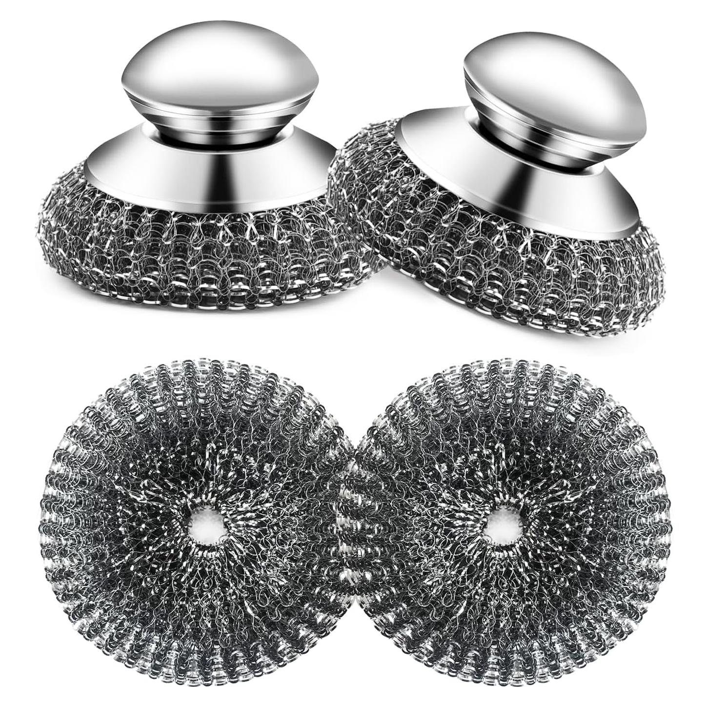 Estropajos de lana de acero inoxidable HAWOWZ - 2 unidades