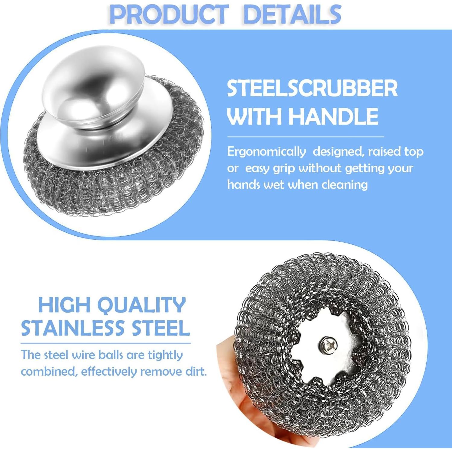 Estropajos de lana de acero inoxidable HAWOWZ - 2 unidades