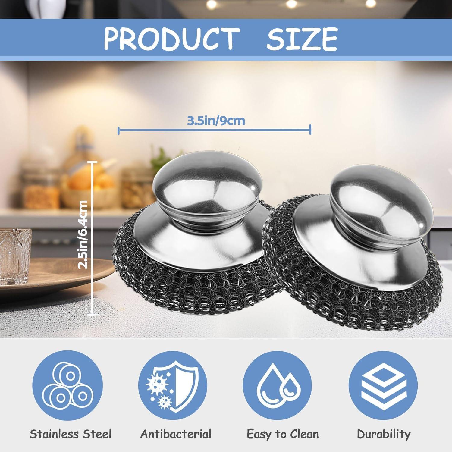 Estropajos de lana de acero inoxidable HAWOWZ - 2 unidades