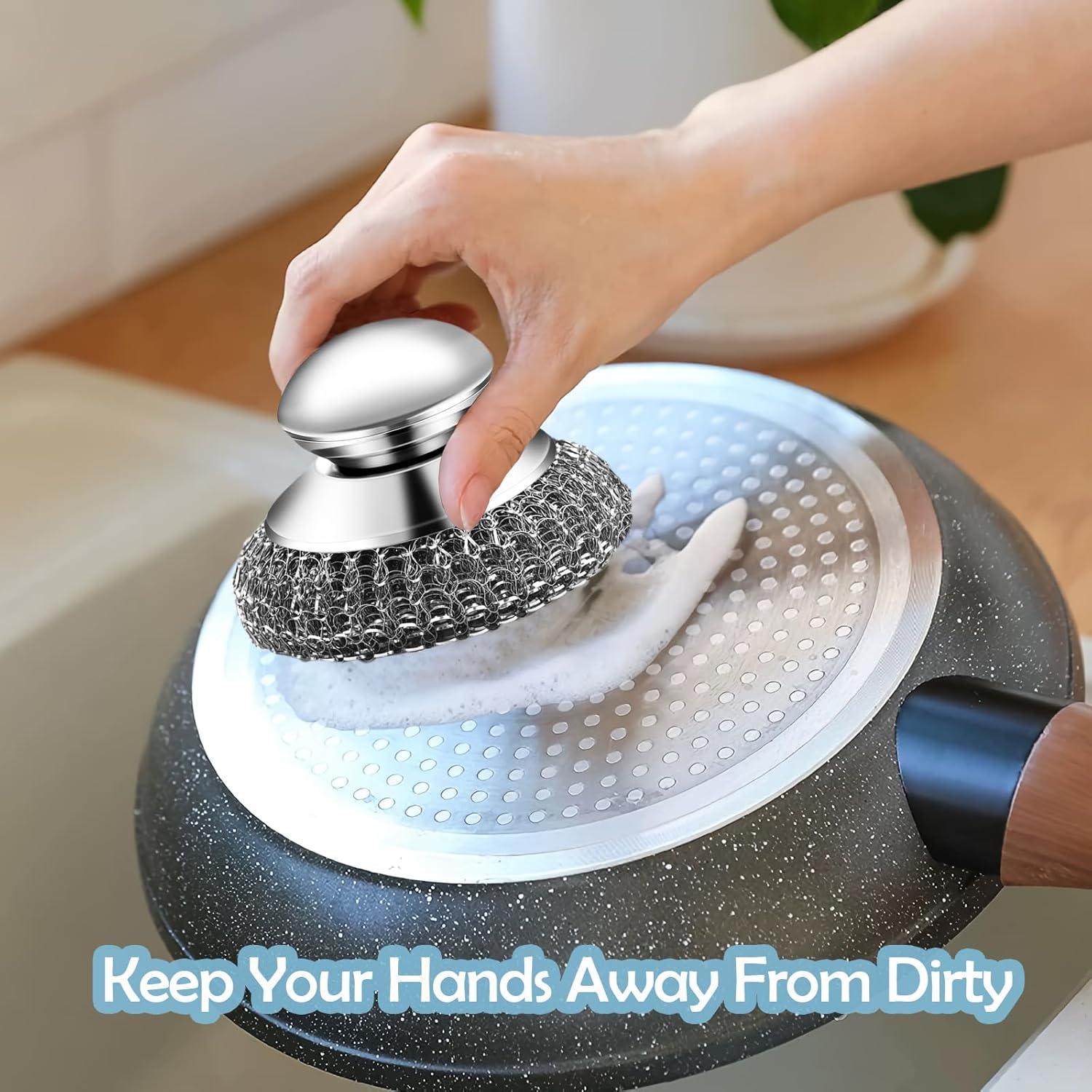 Estropajos de lana de acero inoxidable HAWOWZ - 2 unidades