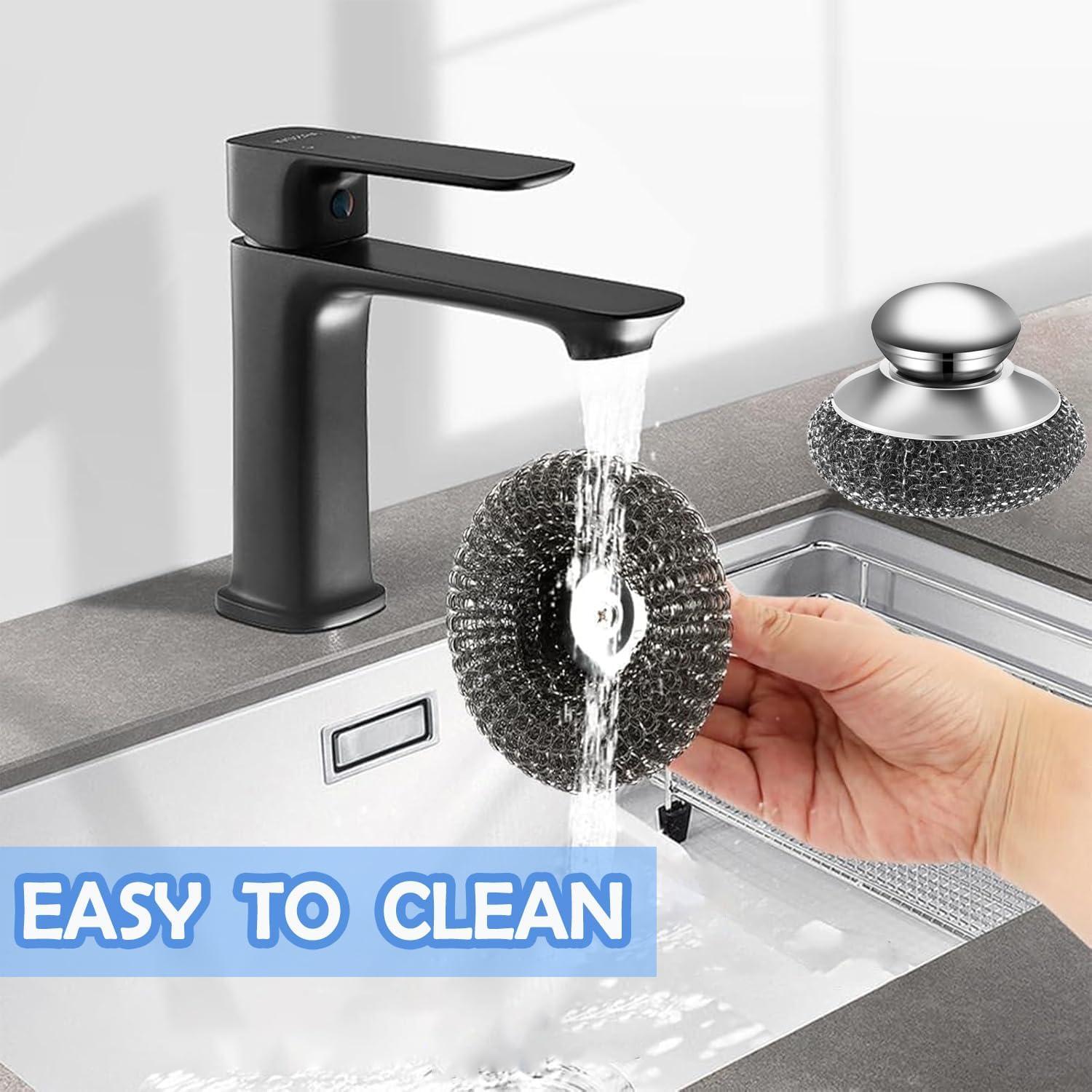 Estropajos de lana de acero inoxidable HAWOWZ - 2 unidades