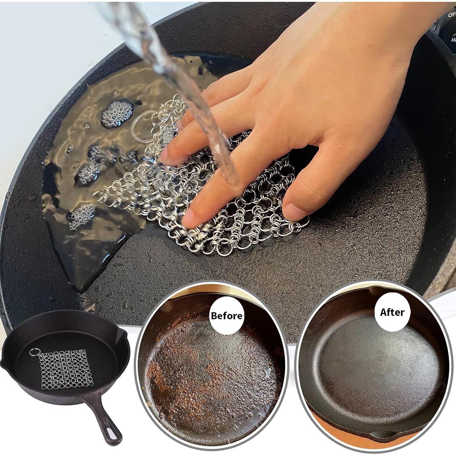 Estropajos de cadena Herda 2 unidades 10,16 cm acero inoxidable