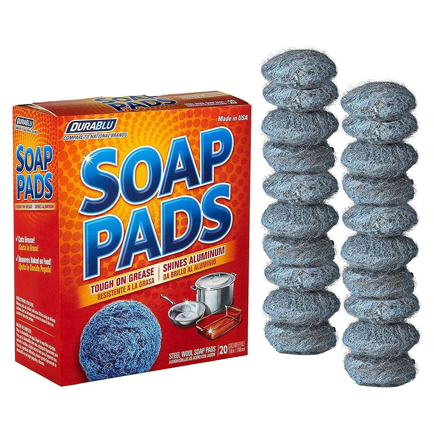 SCRUBIT 20 Almohadillas de Lana de Acero Prejabones 35x18cm